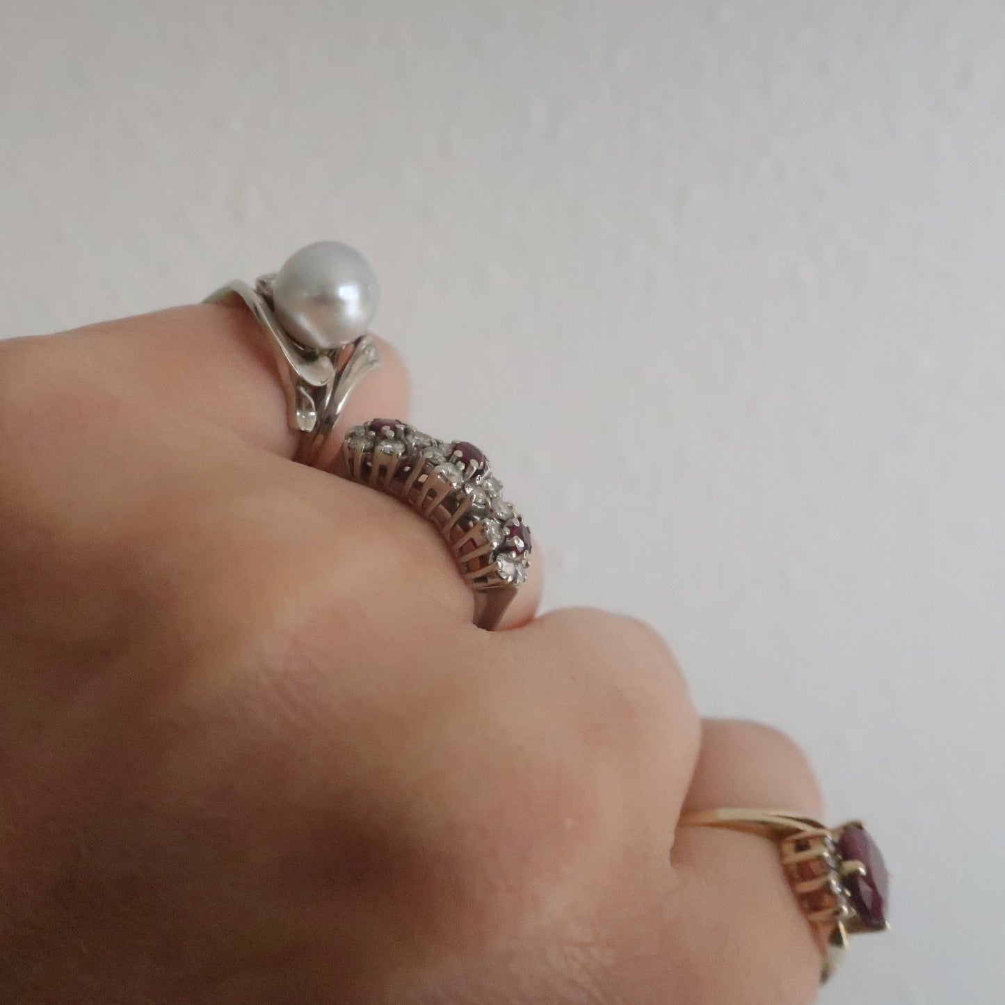 Vintage Diamond and Ruby Flower Band