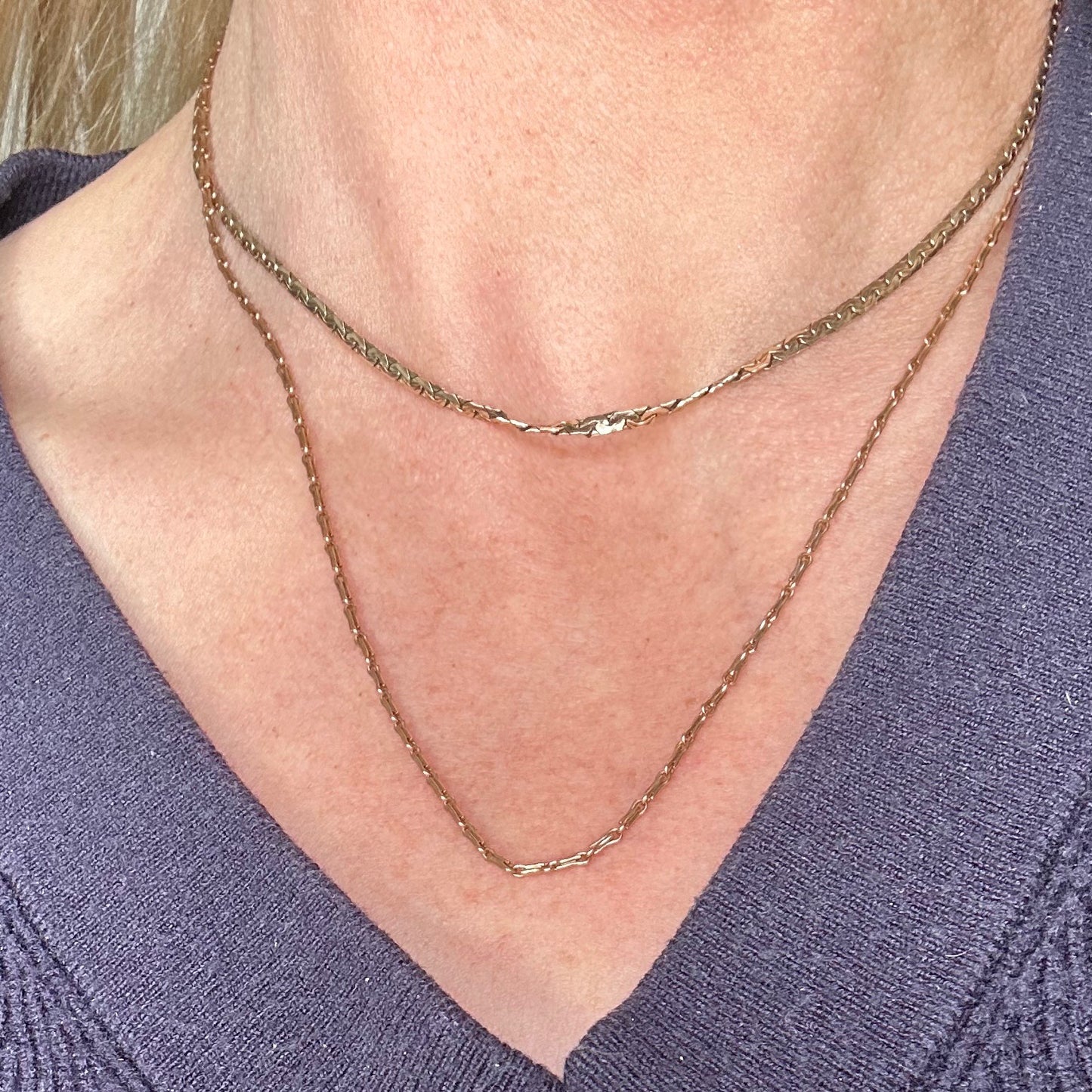 Antique Victorian Fancy Linked 9ct Chain