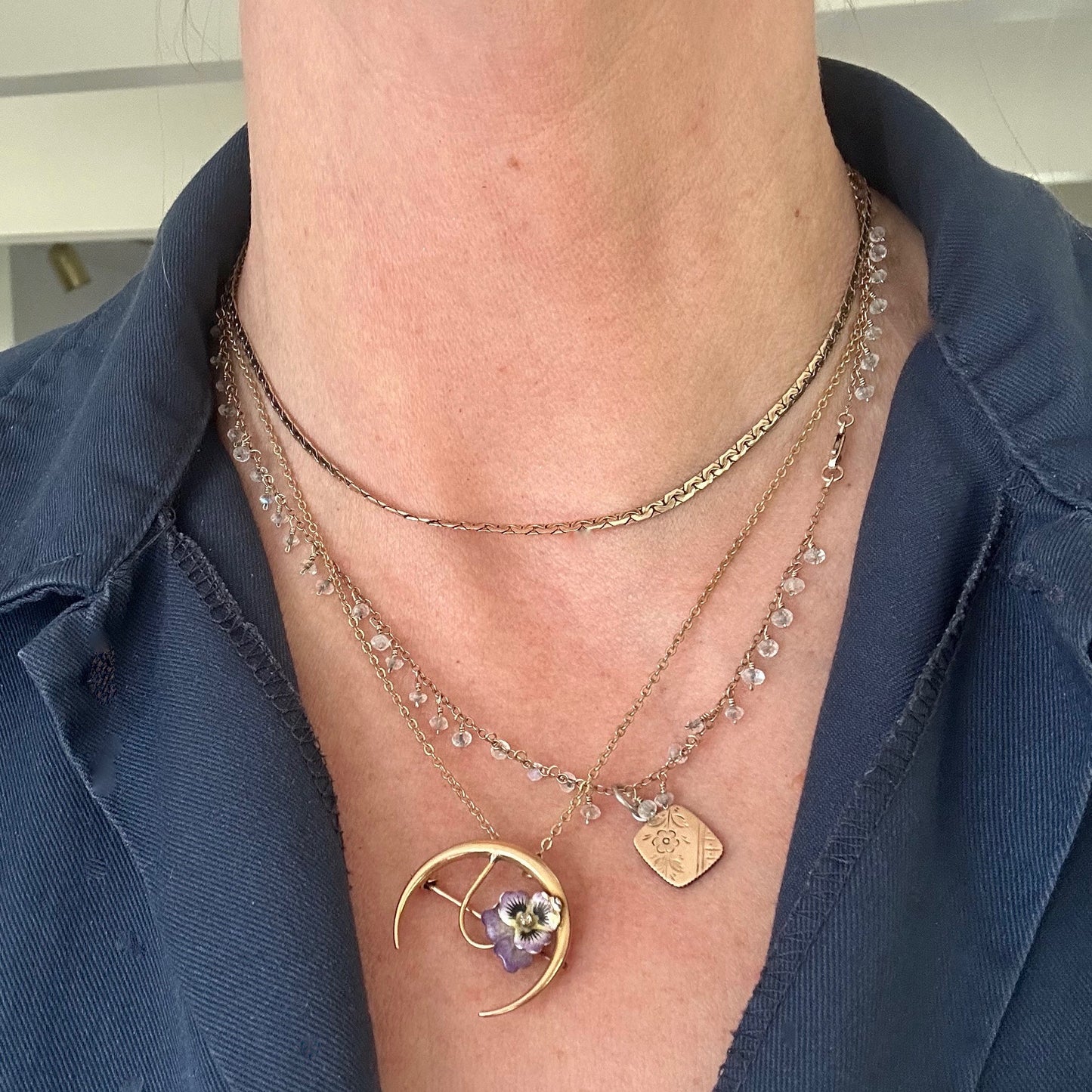 Antique Edwardian Moon Pendant