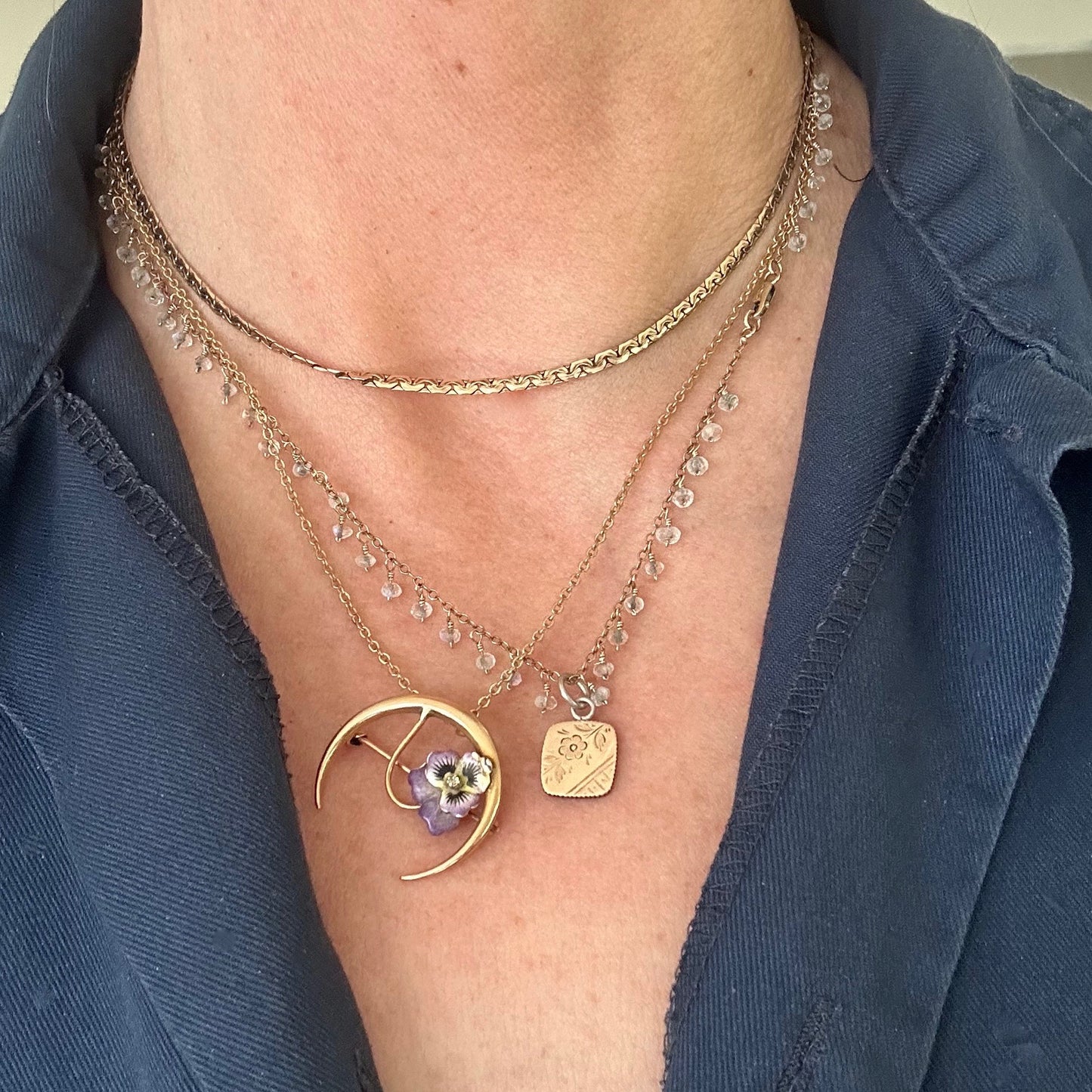 Antique Edwardian Moon Pendant