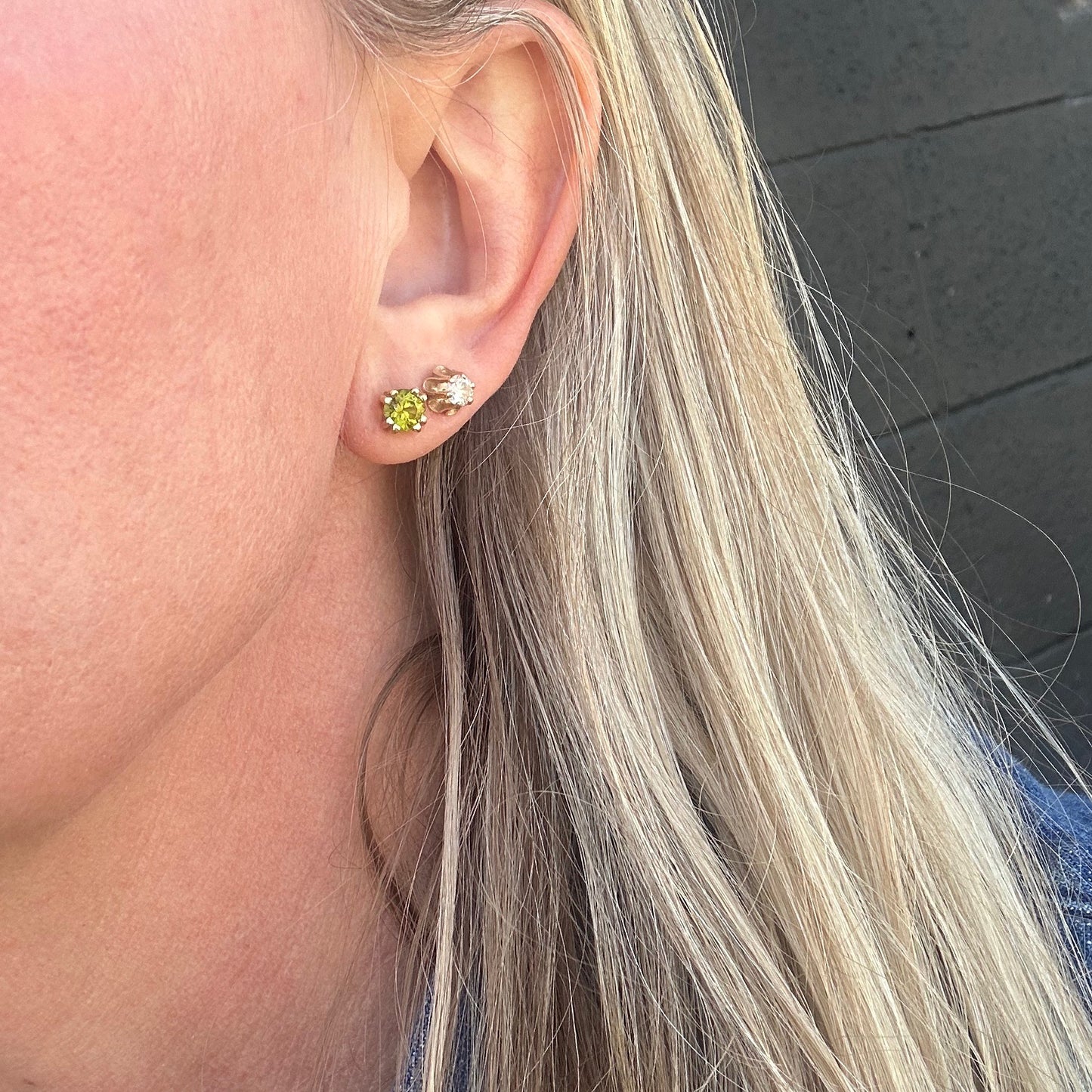 Vintage Peridot Stud Earrings