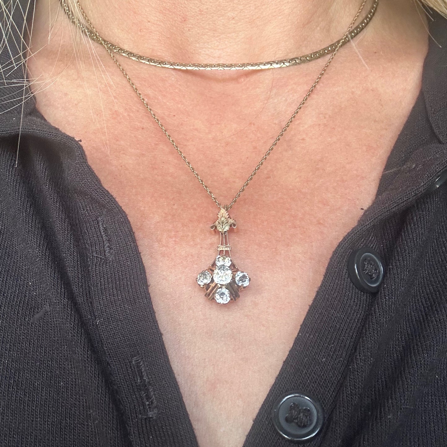 Antique Halley's Comet Pendant Necklace
