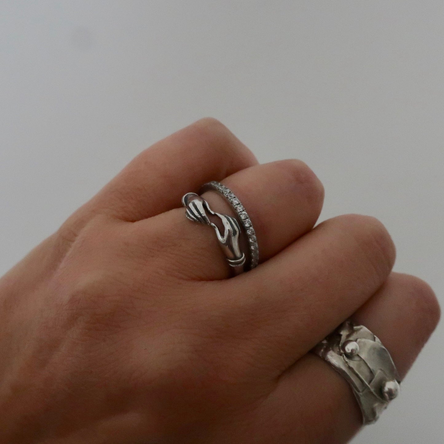 Sterling Hands Ring