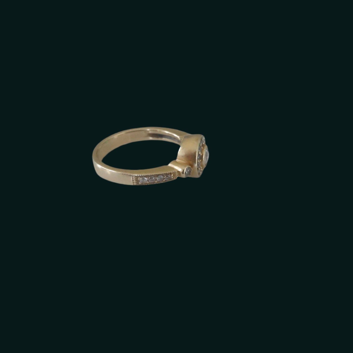 Bezel Set Diamond Halo Ring