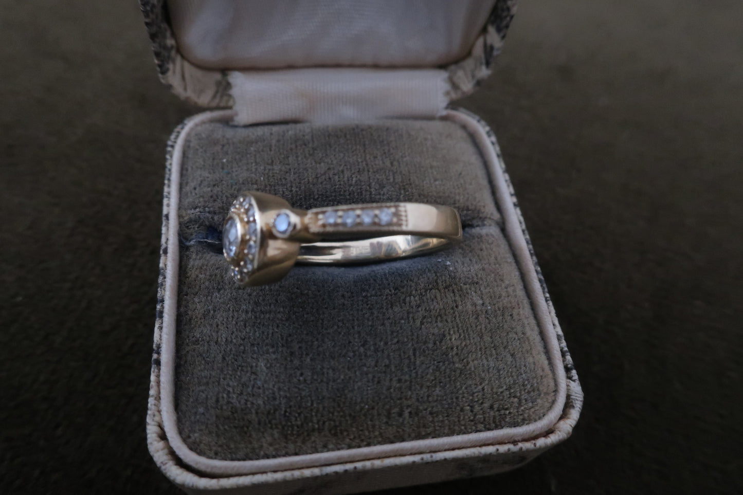 Bezel Set Diamond Halo Ring