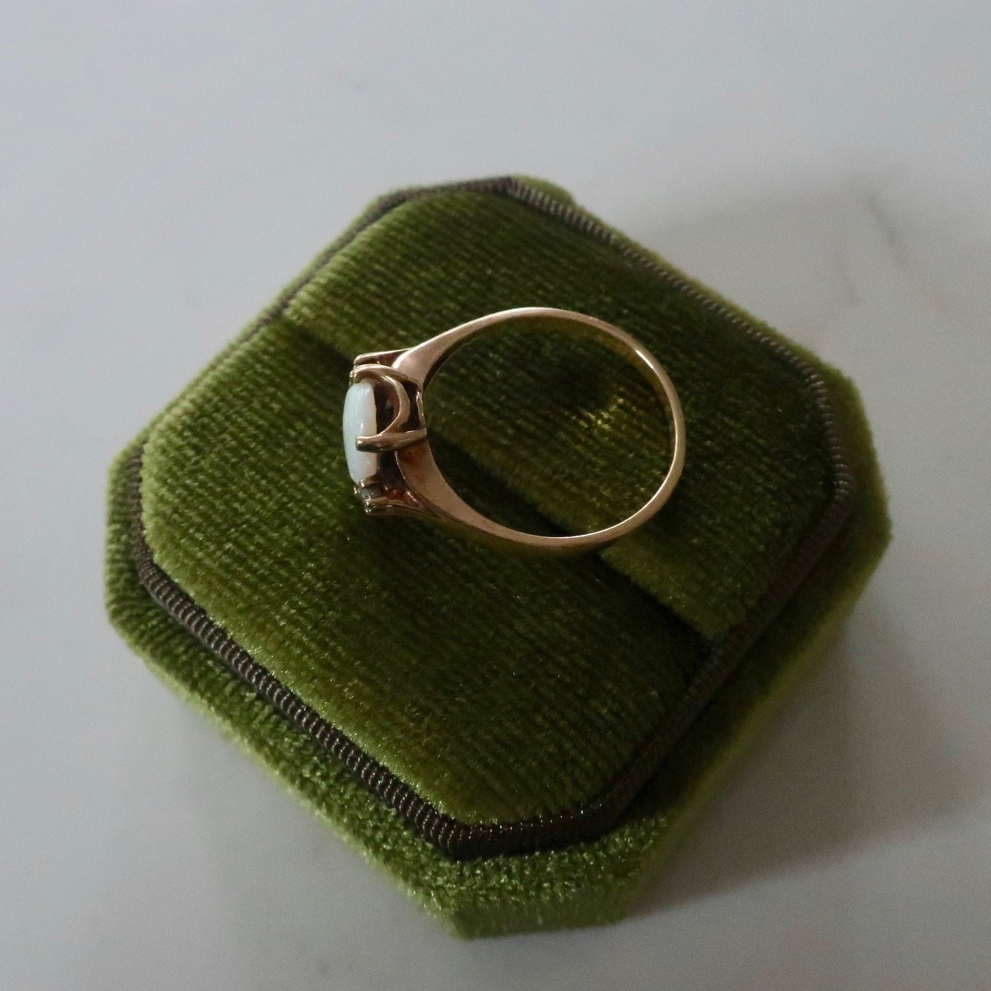 Vintage Opal and Diamond Ring