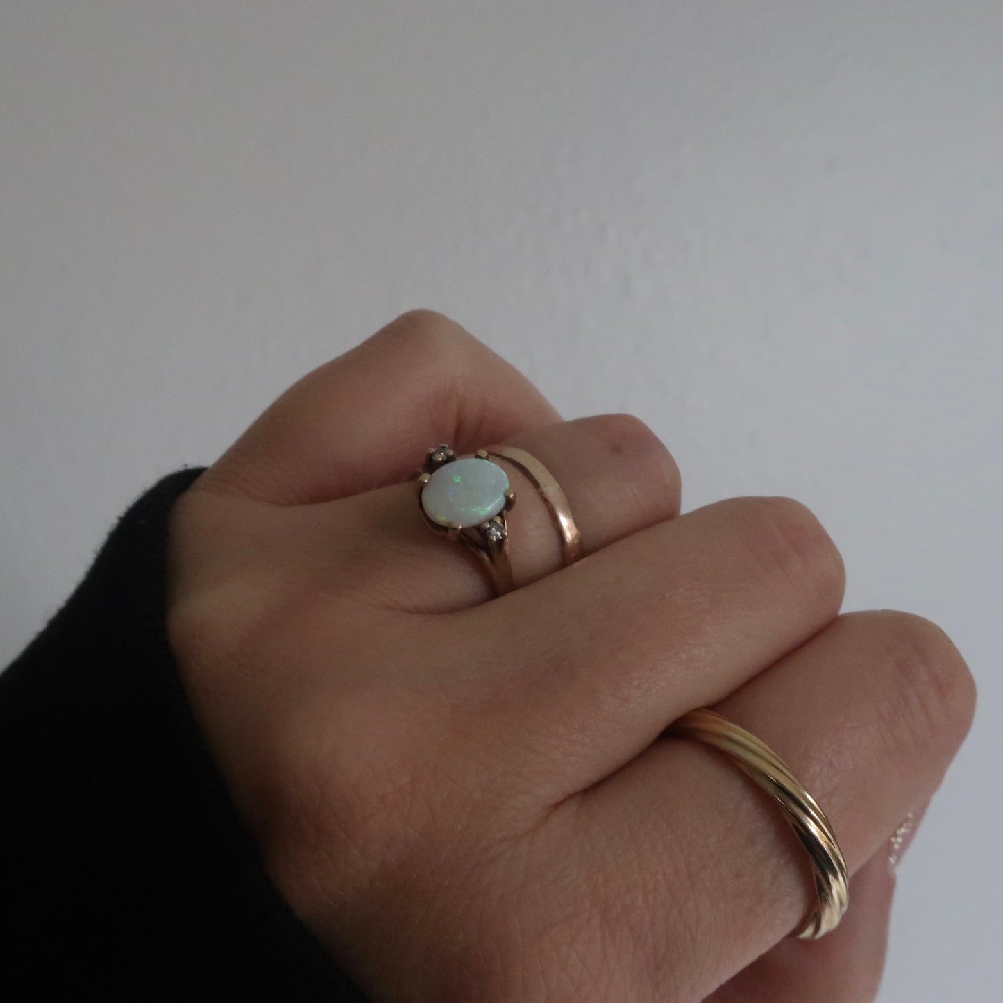 Vintage Opal and Diamond Ring