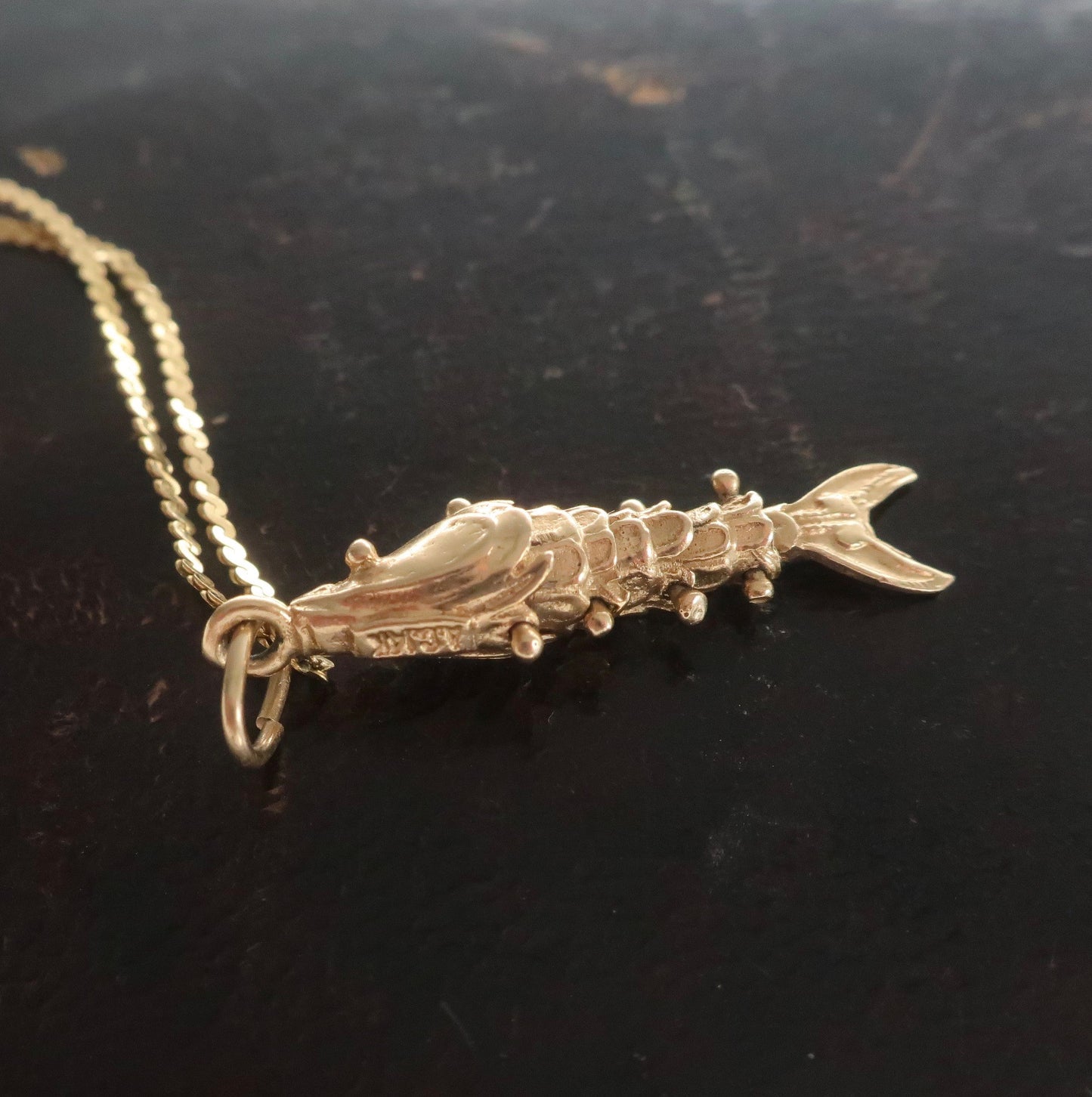 Vintage Gold Fish Necklace