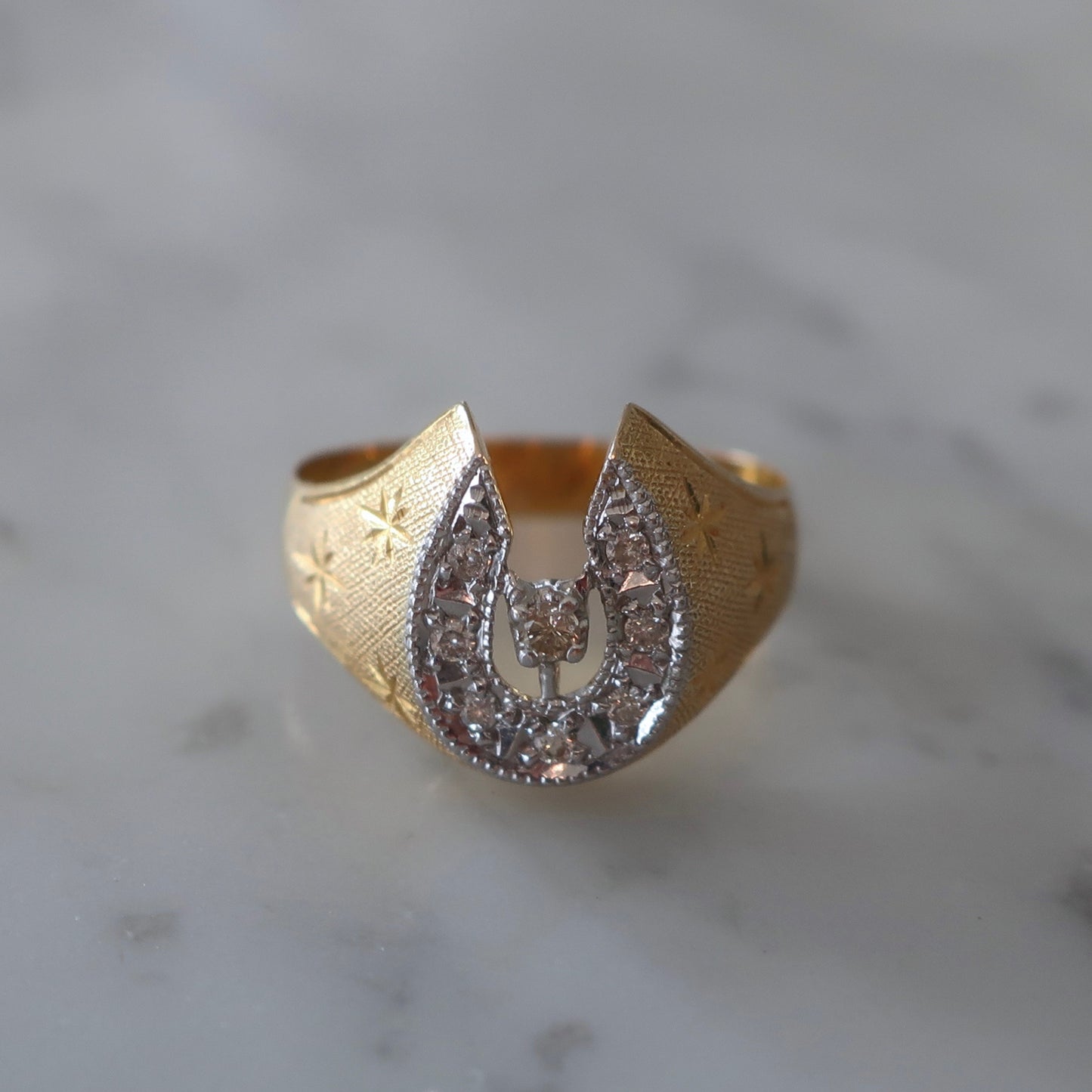 Vintage Diamond Horse Shoe Ring