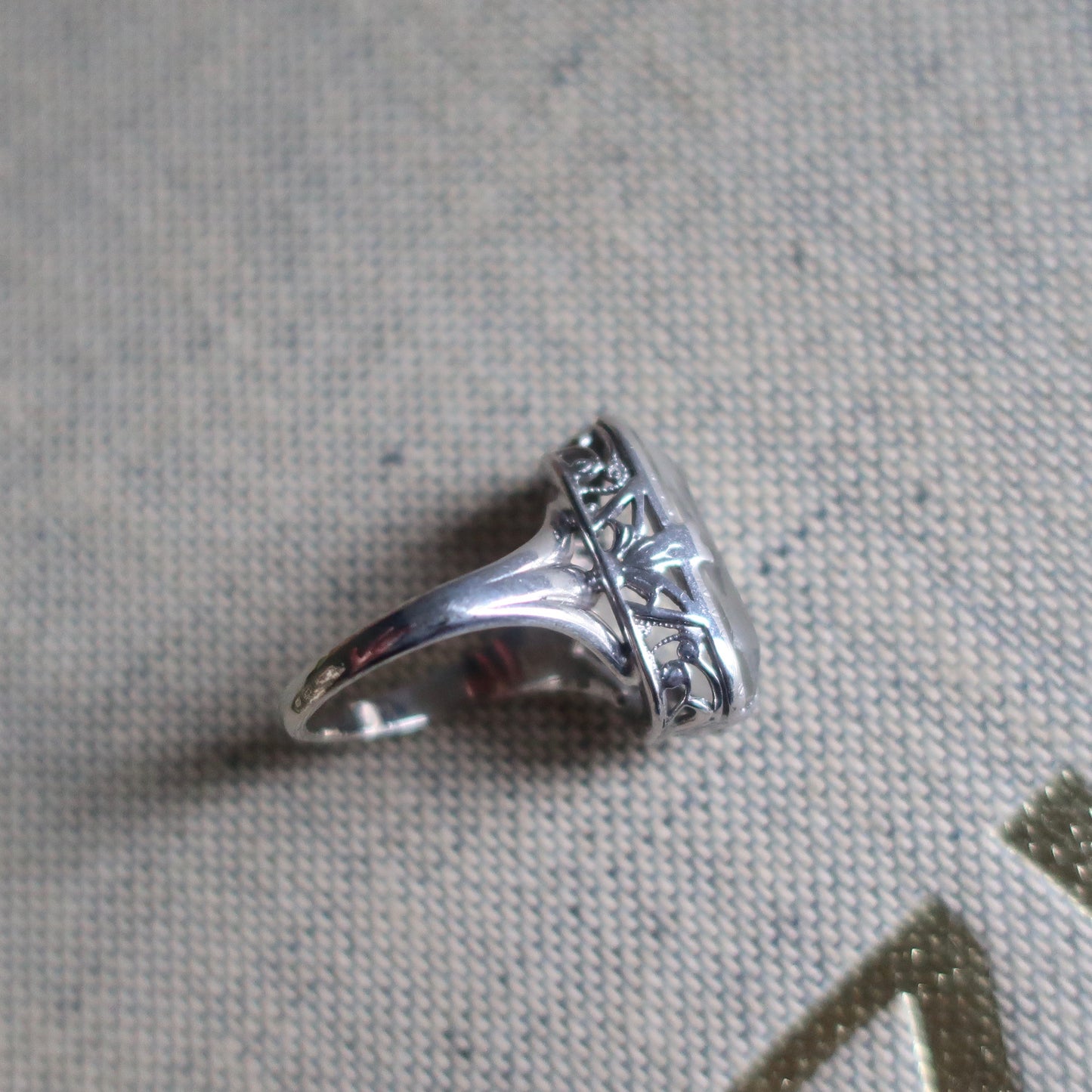 Art Deco Rock Crystal Diamond Ring