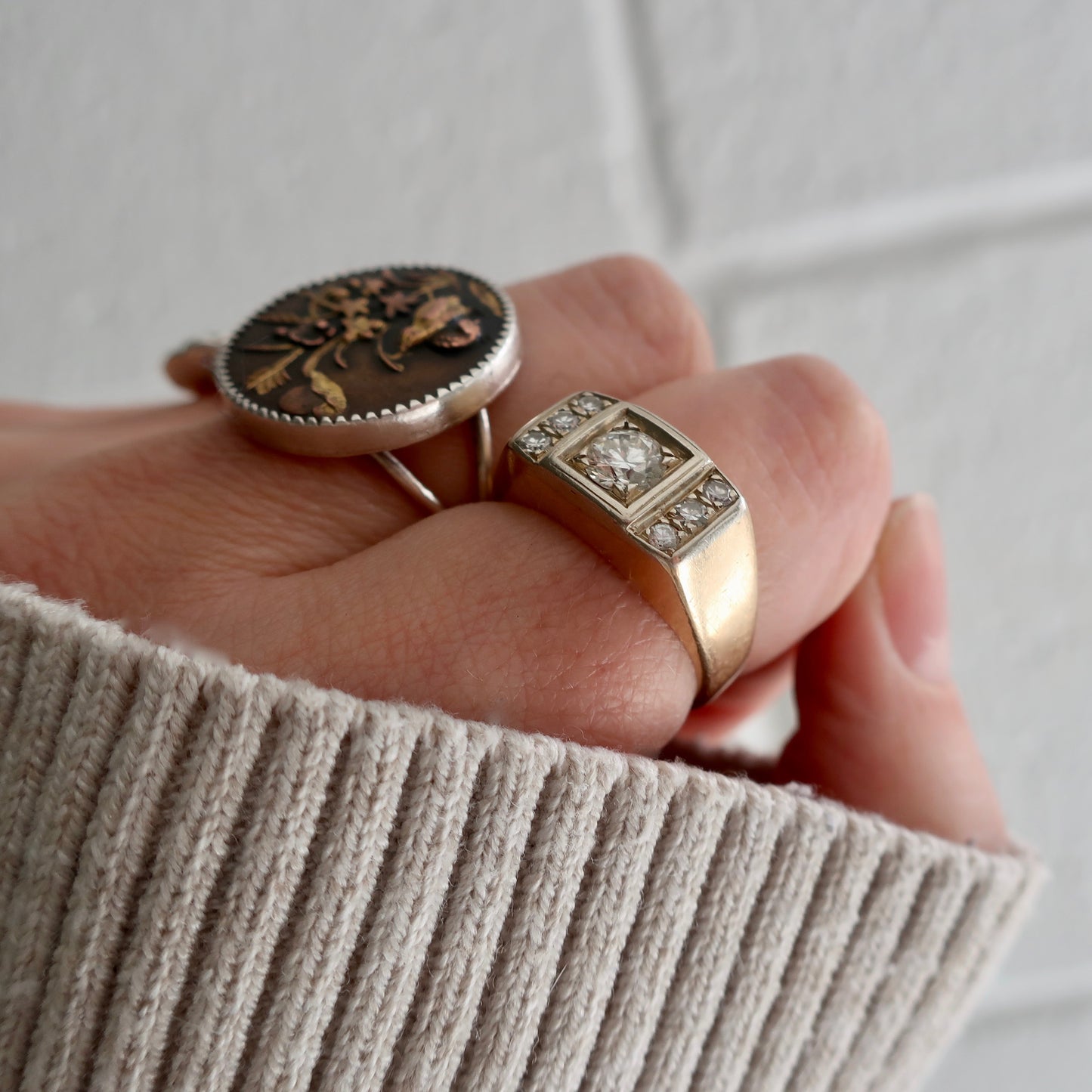 Vintage Chunky Diamond Ring