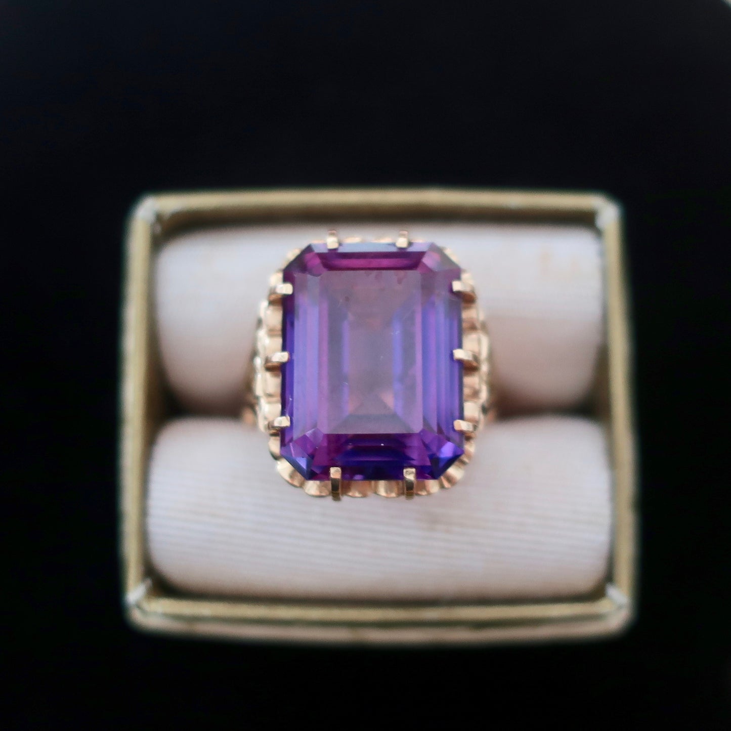 Vintage Created Alexandrite Statement Ring