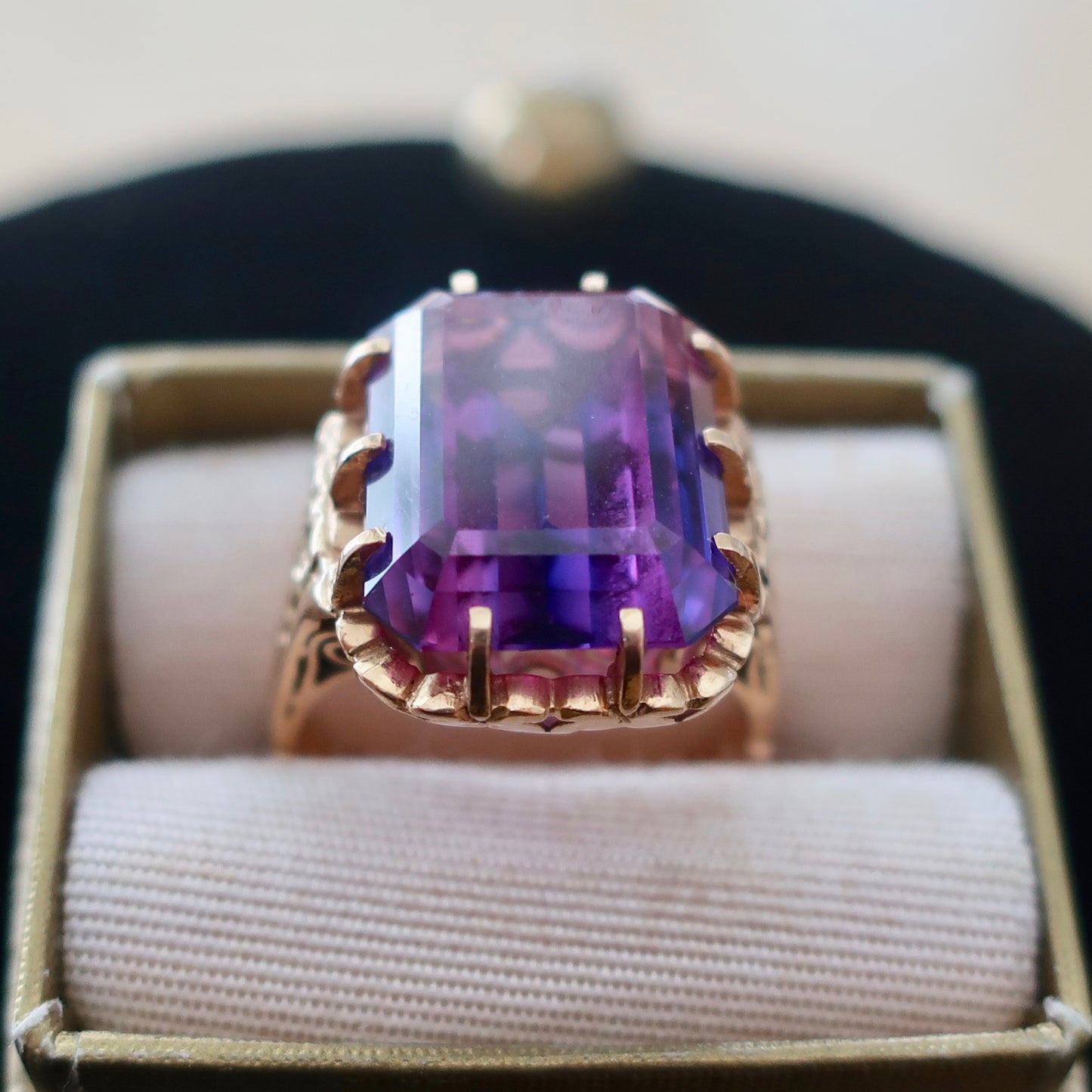Vintage Created Alexandrite Statement Ring