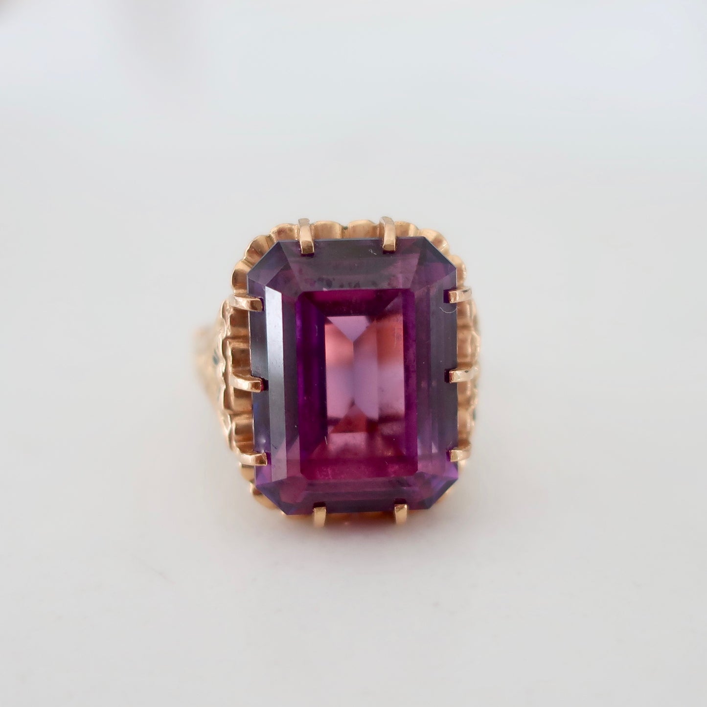 Vintage Created Alexandrite Statement Ring