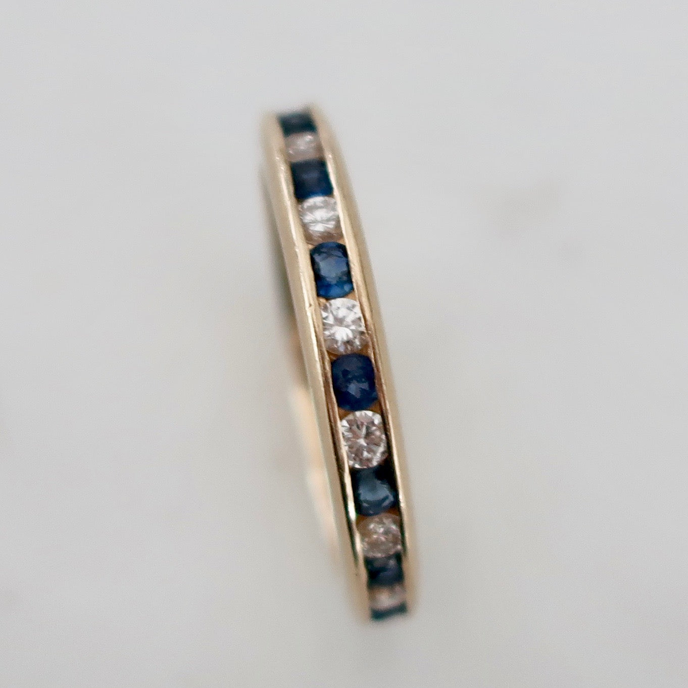 Vintage Diamond And Sapphire Eternity Ring