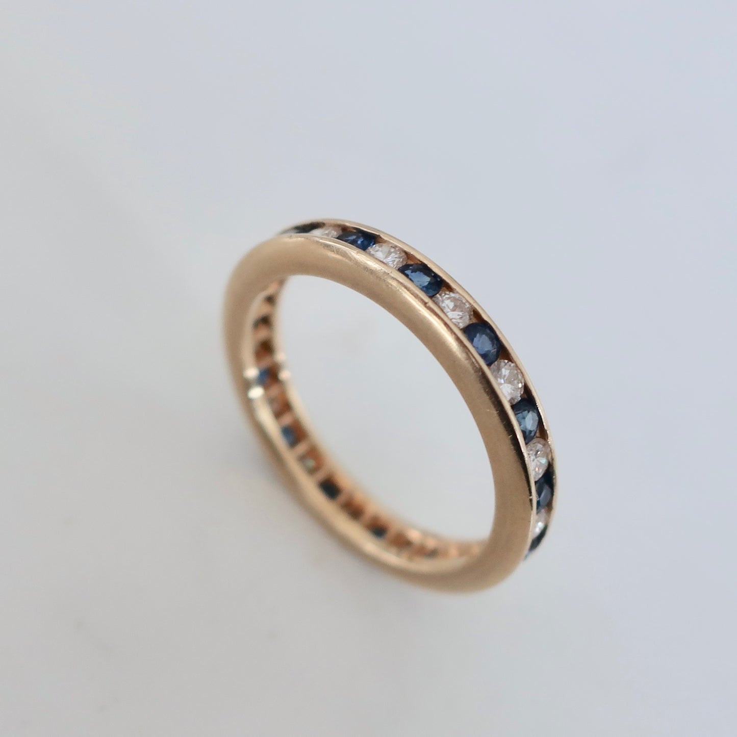 Vintage Diamond And Sapphire Eternity Ring