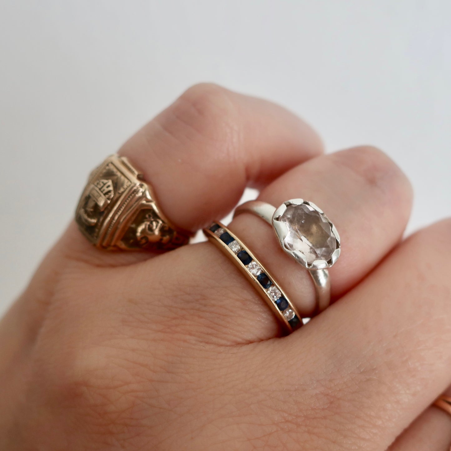 Vintage Diamond And Sapphire Eternity Ring