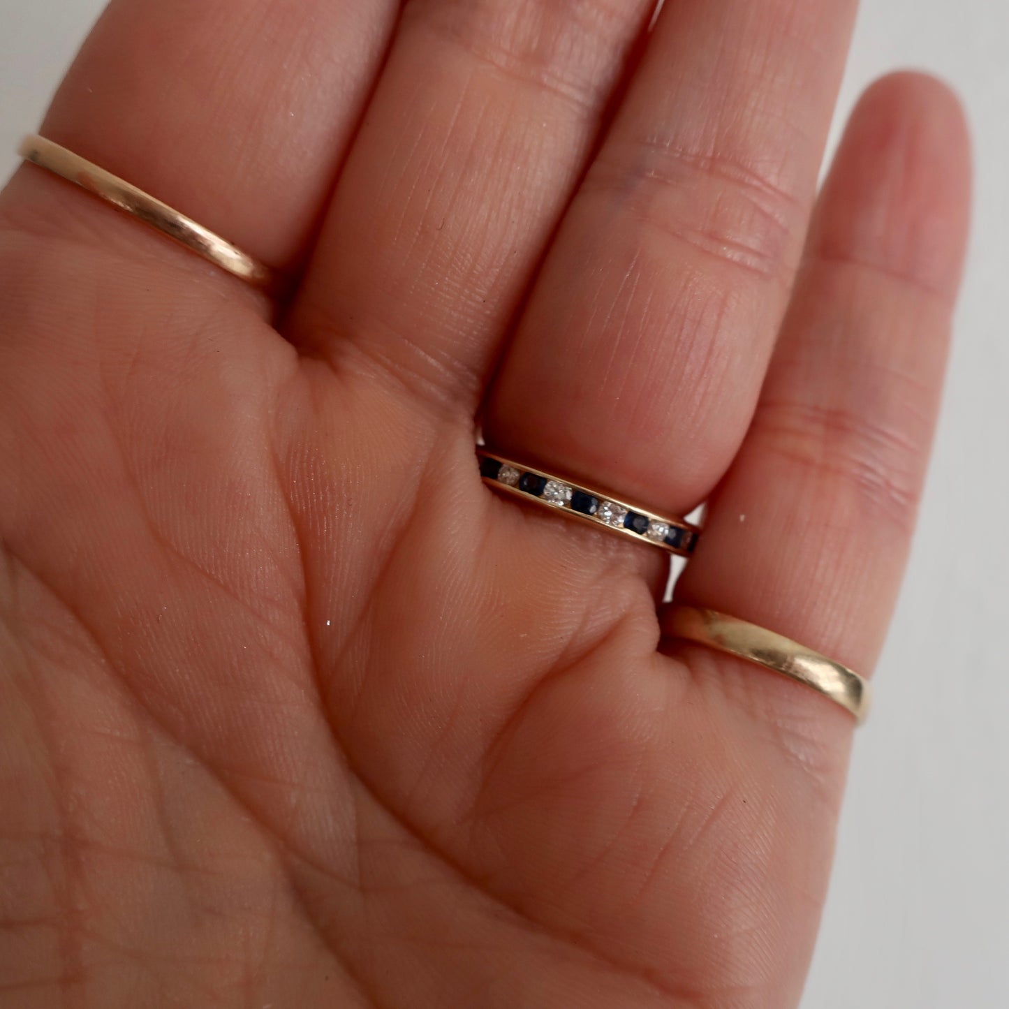 Vintage Diamond And Sapphire Eternity Ring