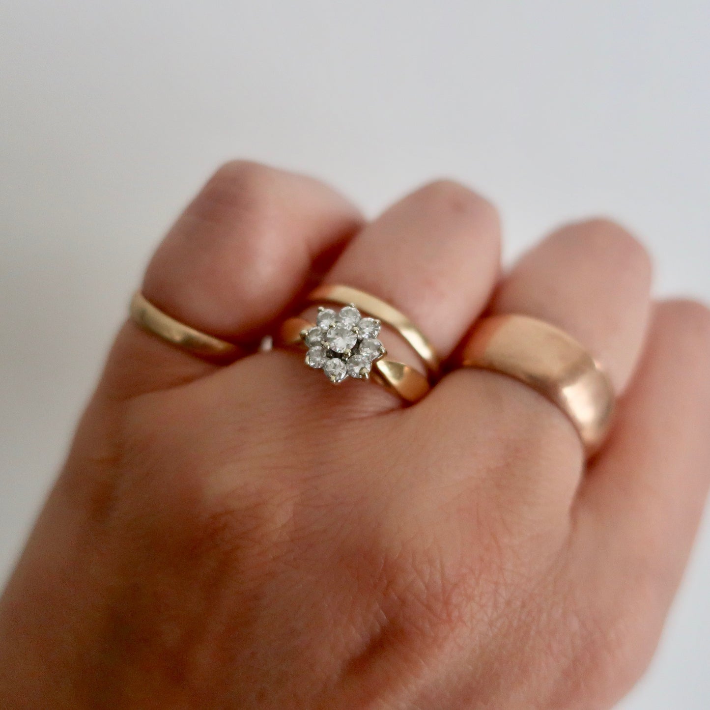 Vintage Diamond Flower Ring