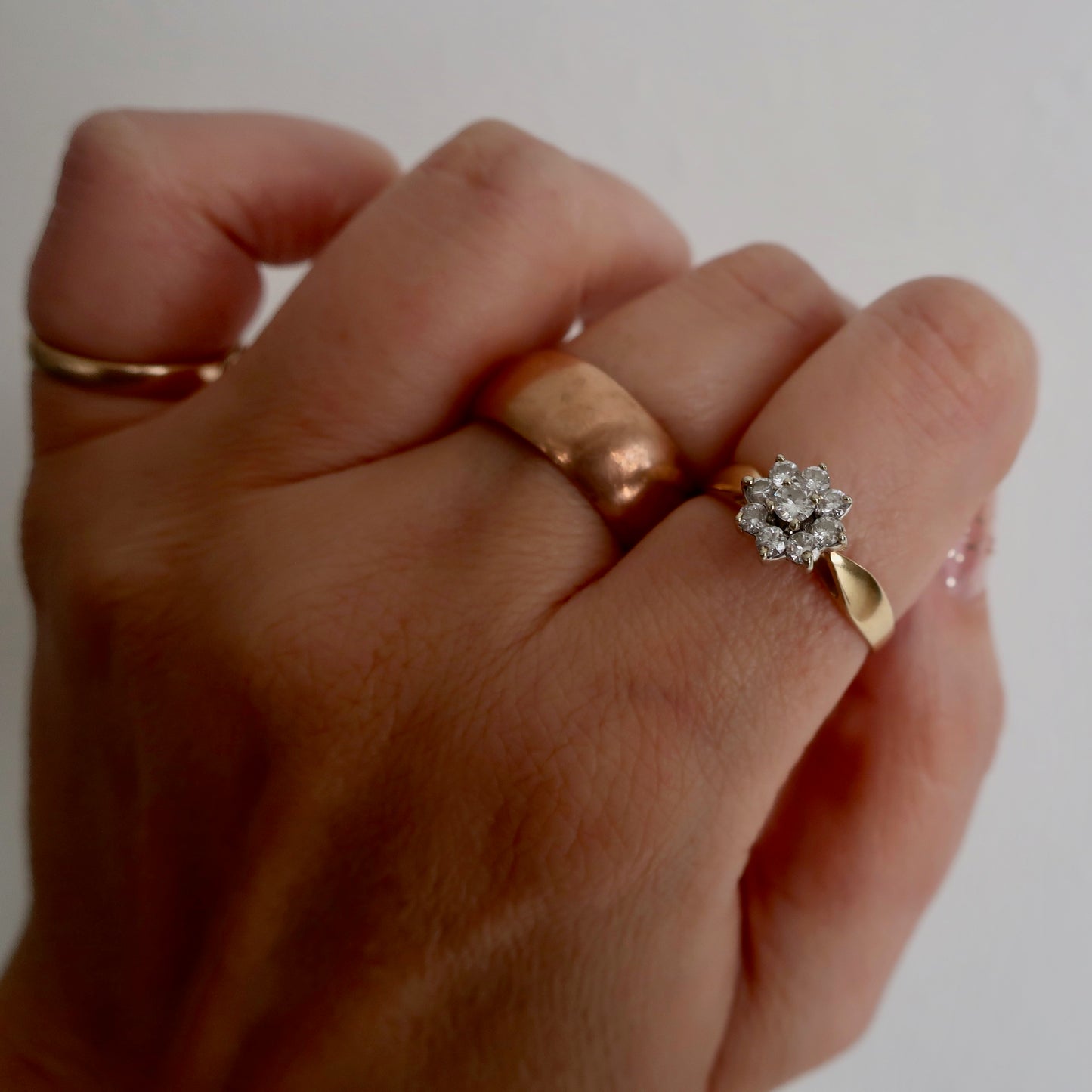 Vintage Diamond Flower Ring