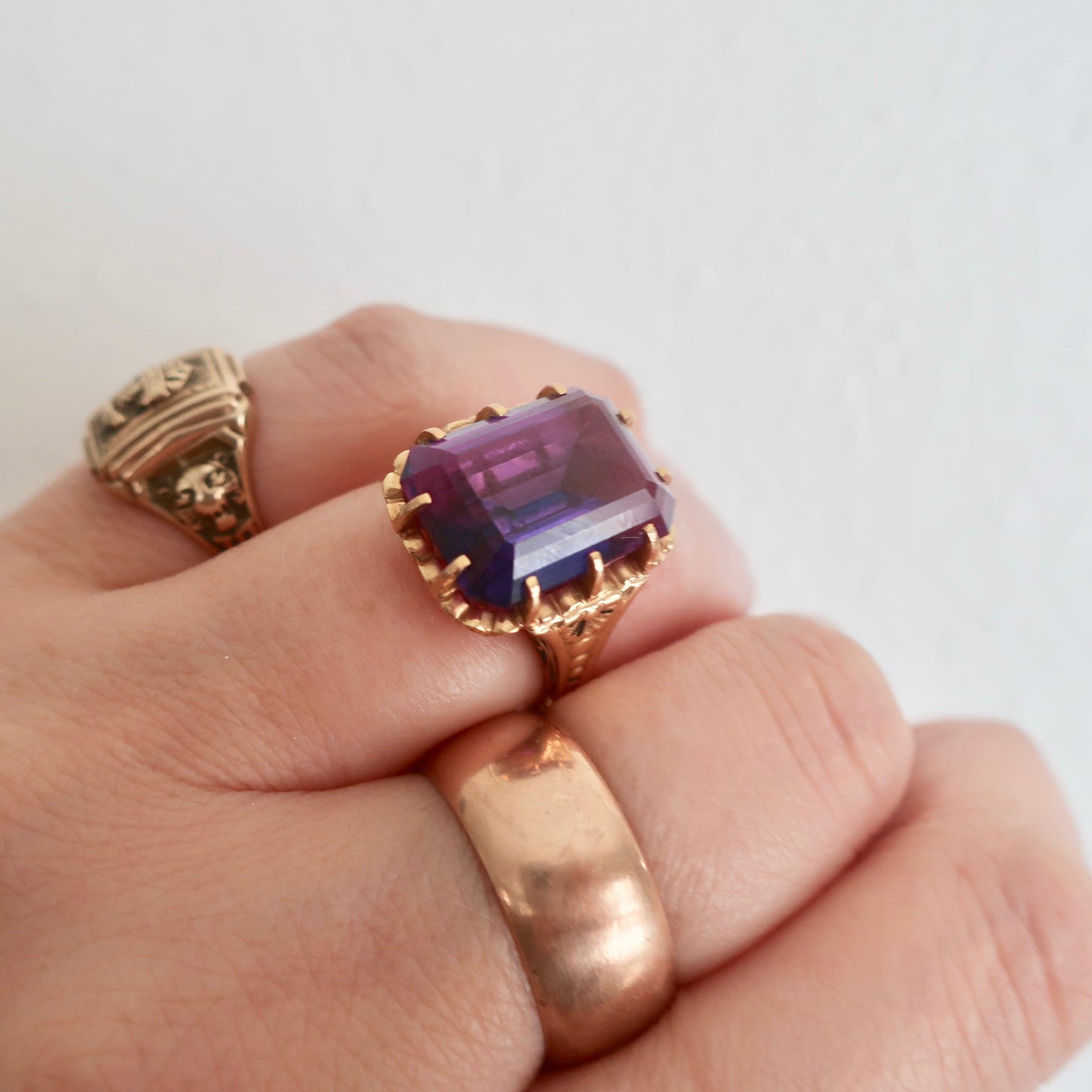 Vintage Created Alexandrite Statement Ring