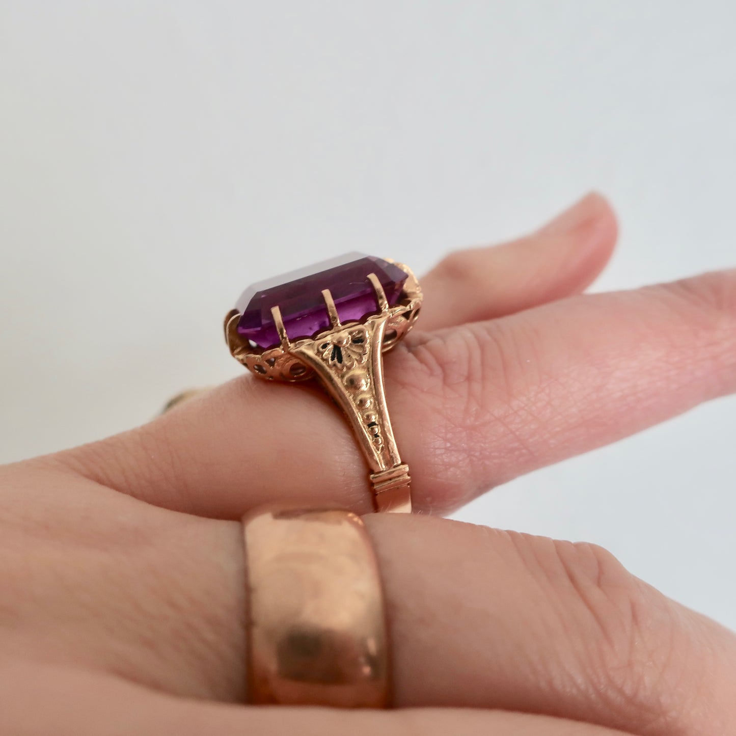 Vintage Created Alexandrite Statement Ring