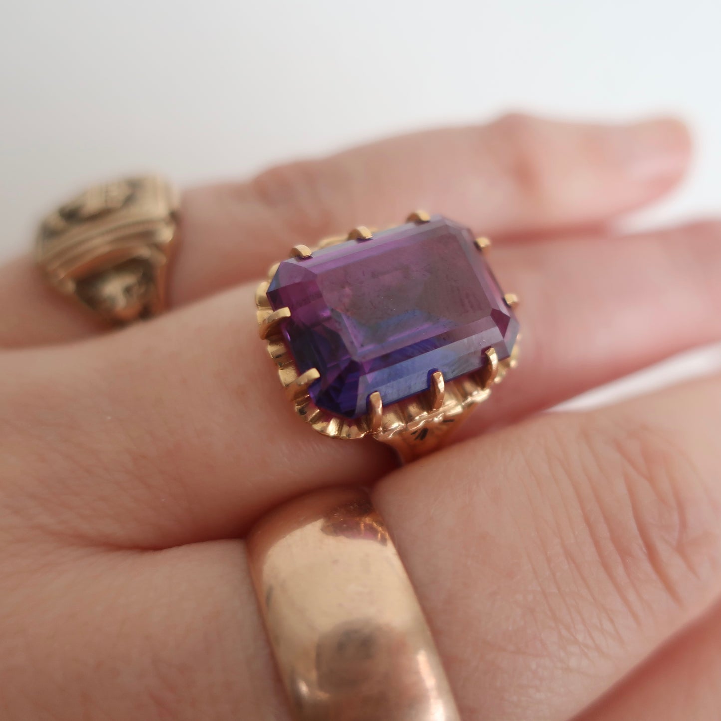 Vintage Created Alexandrite Statement Ring