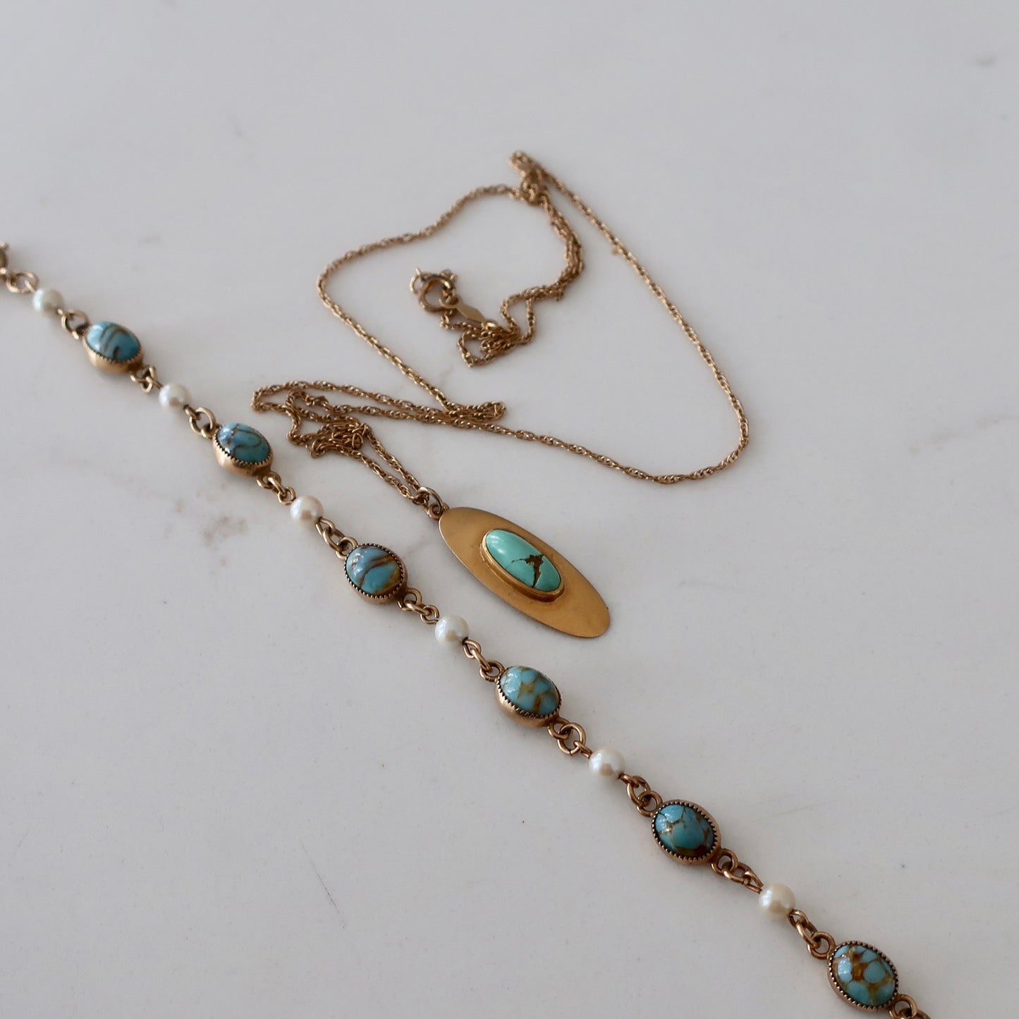Vintage Gold filled Art Glass and Pearl Bracelet