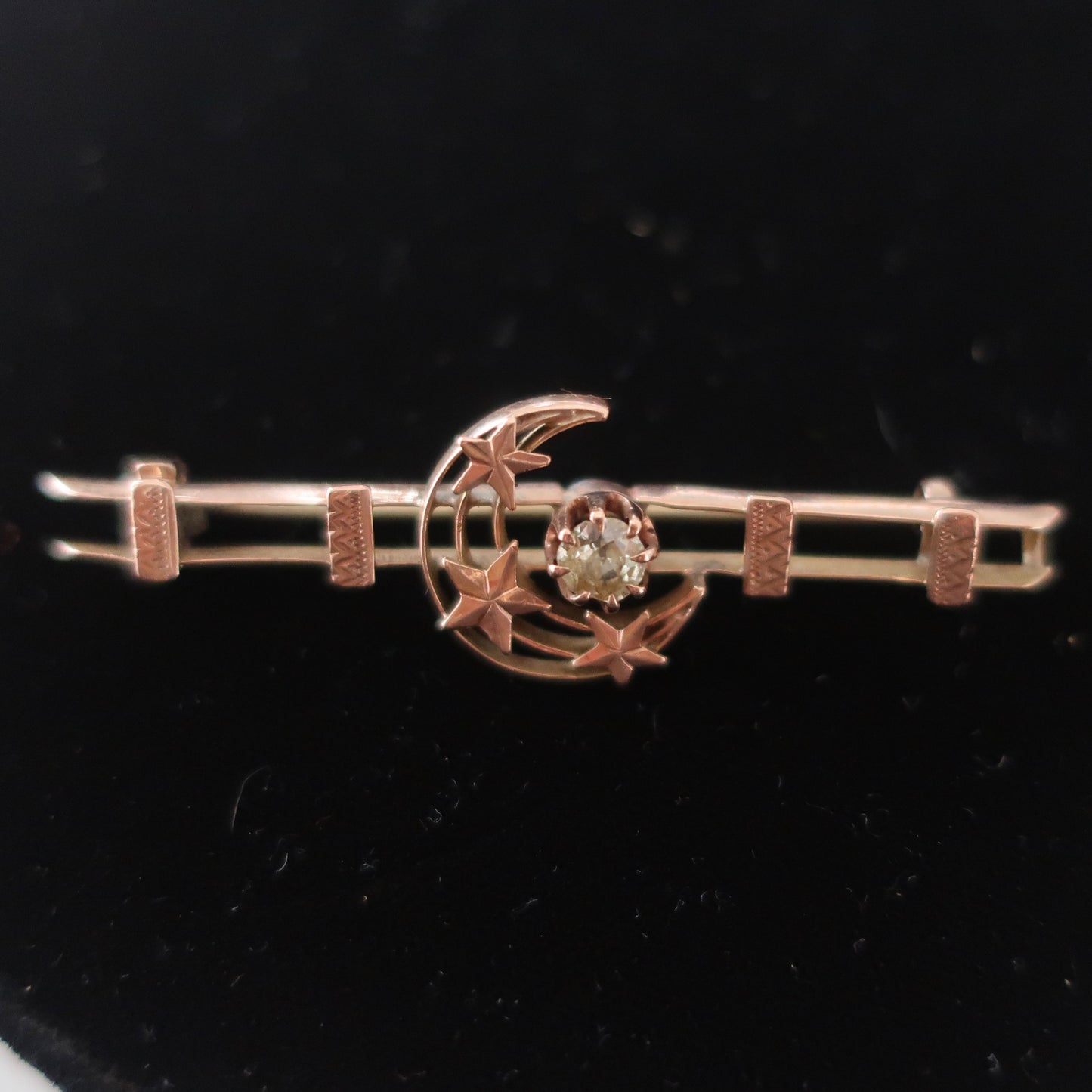 Reserved for Mindy// Do not purchase -Antique Edwardian Moon And Diamond Pin