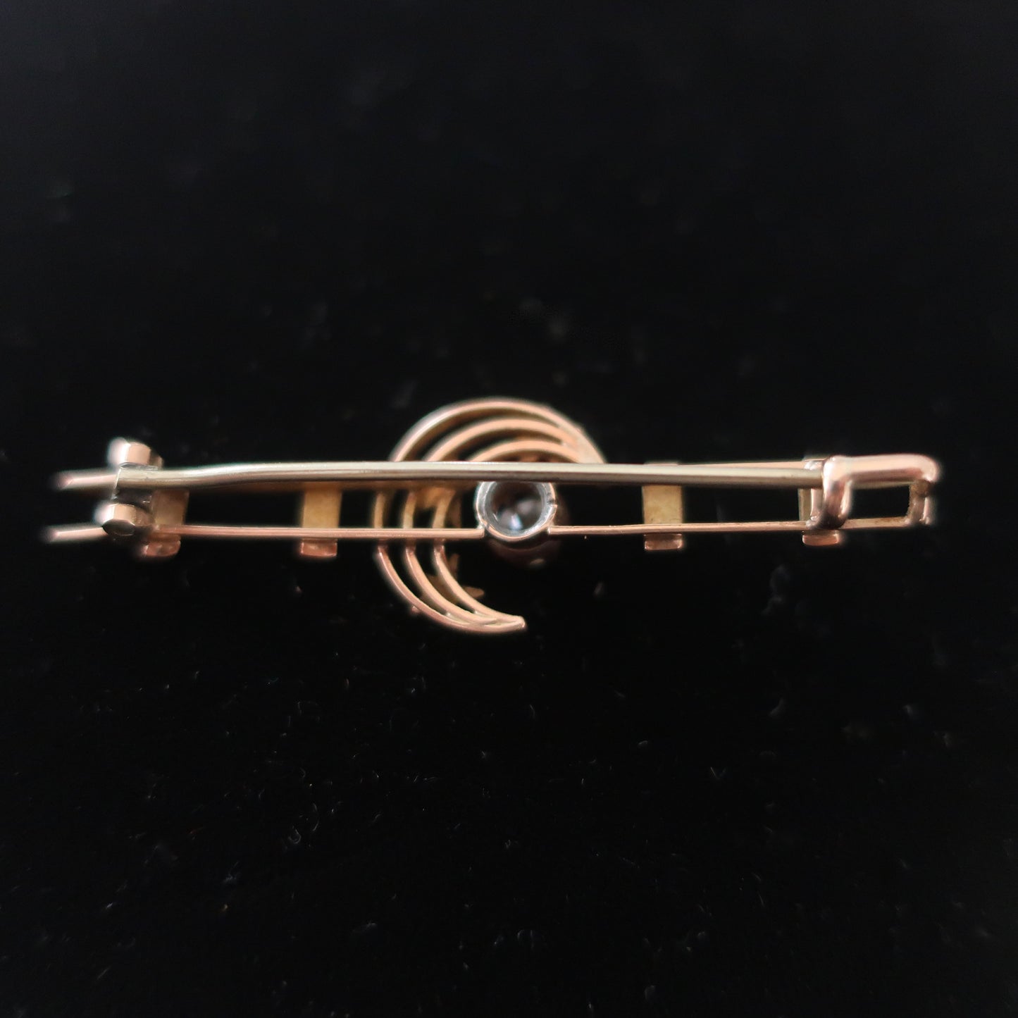 Reserved for Mindy// Do not purchase -Antique Edwardian Moon And Diamond Pin