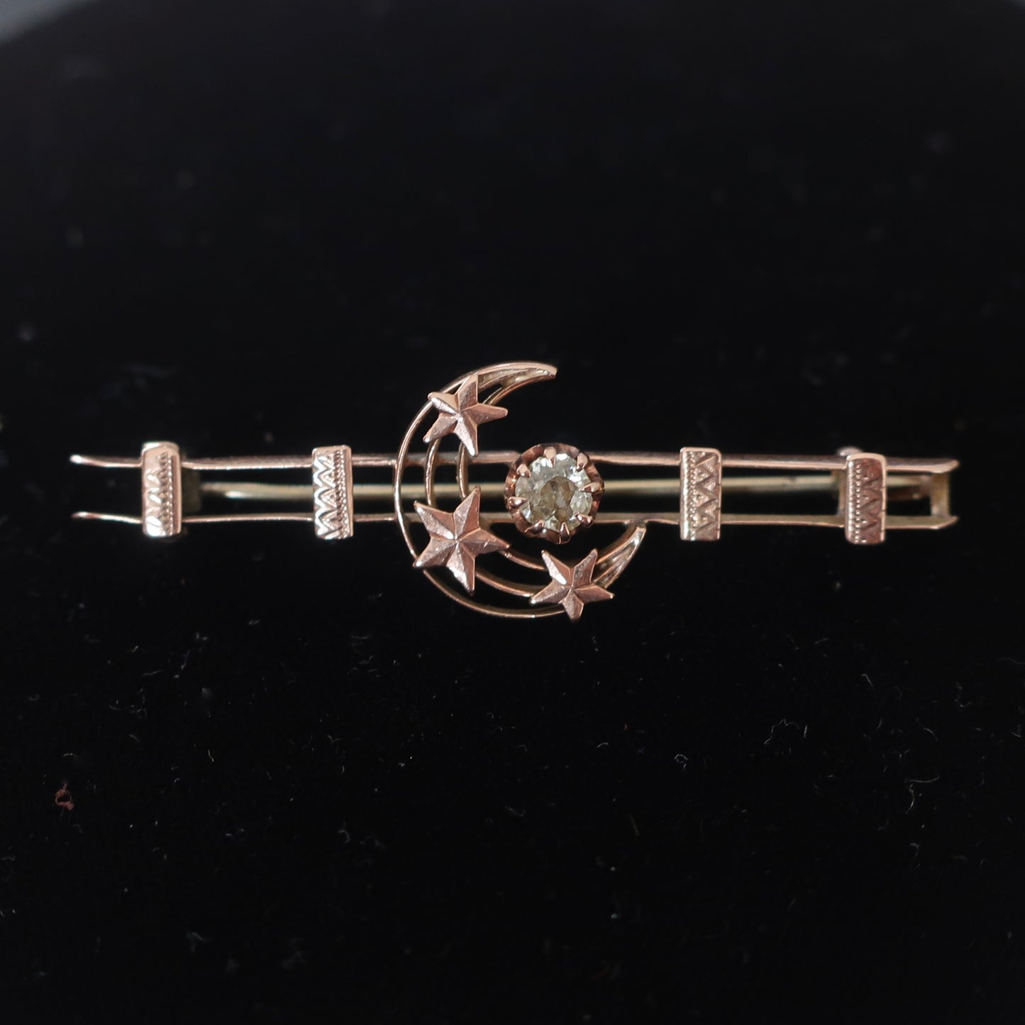Reserved for Mindy// Do not purchase -Antique Edwardian Moon And Diamond Pin