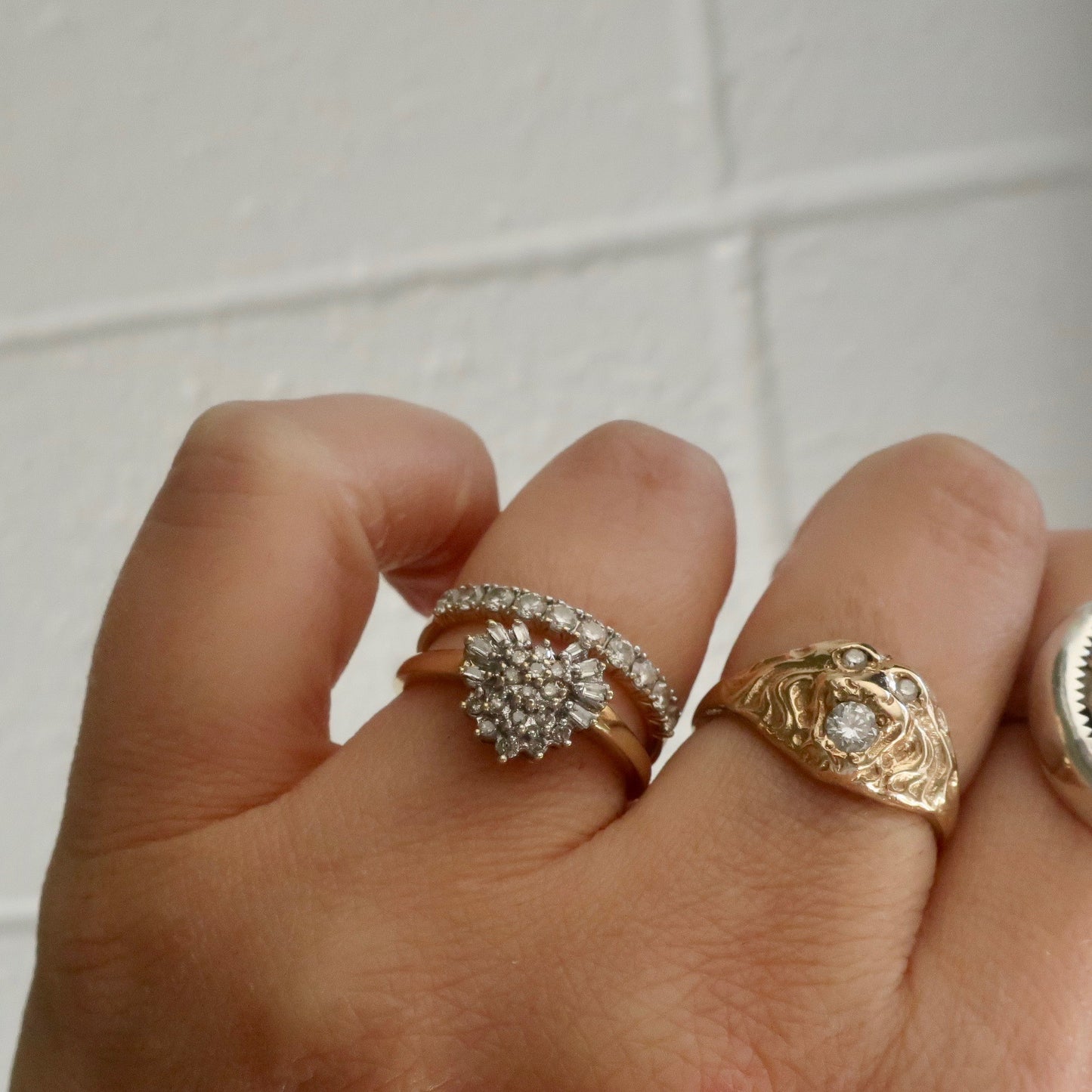 Vintage Diamond Heart Ring