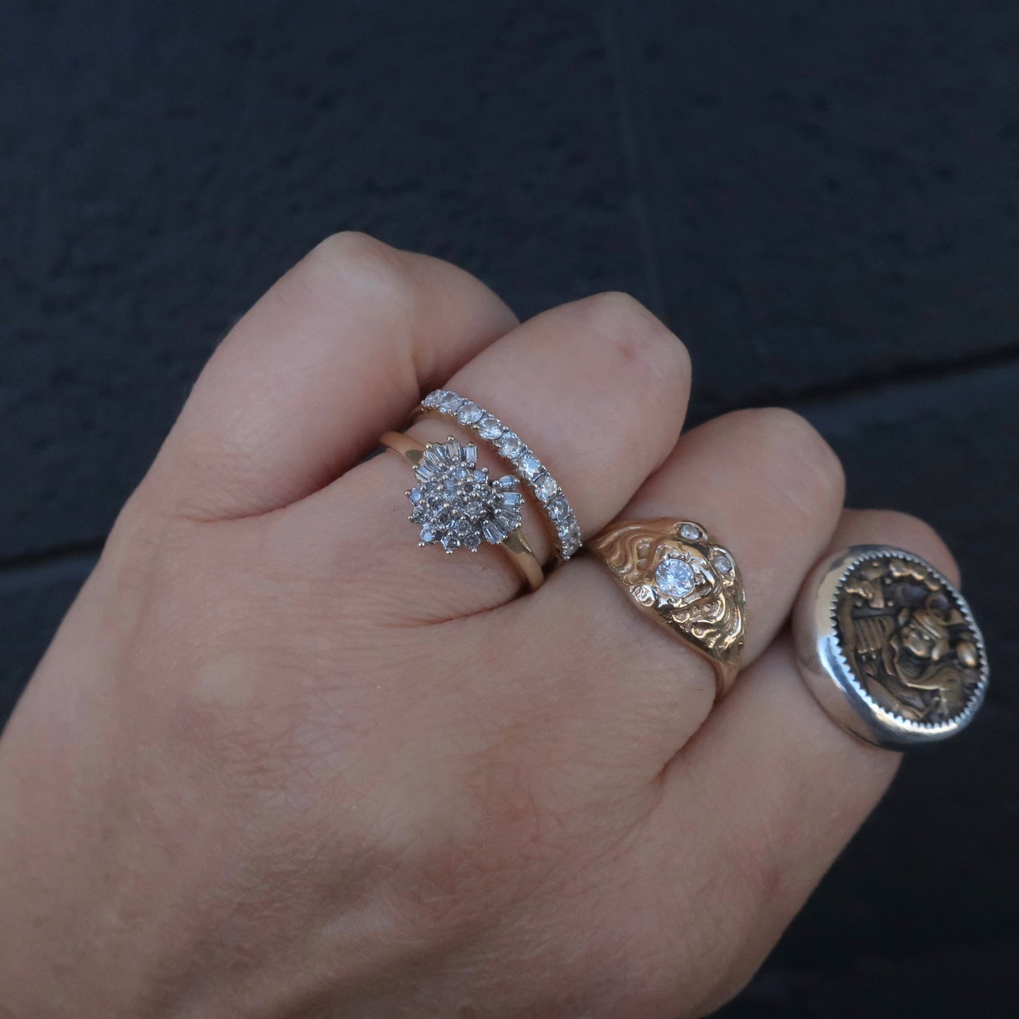 Vintage Diamond Heart Ring