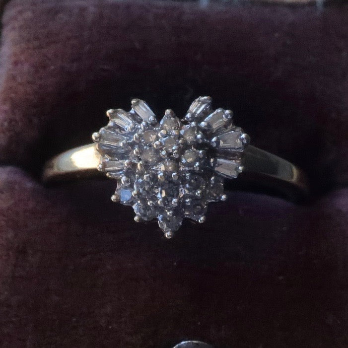 Vintage Diamond Heart Ring