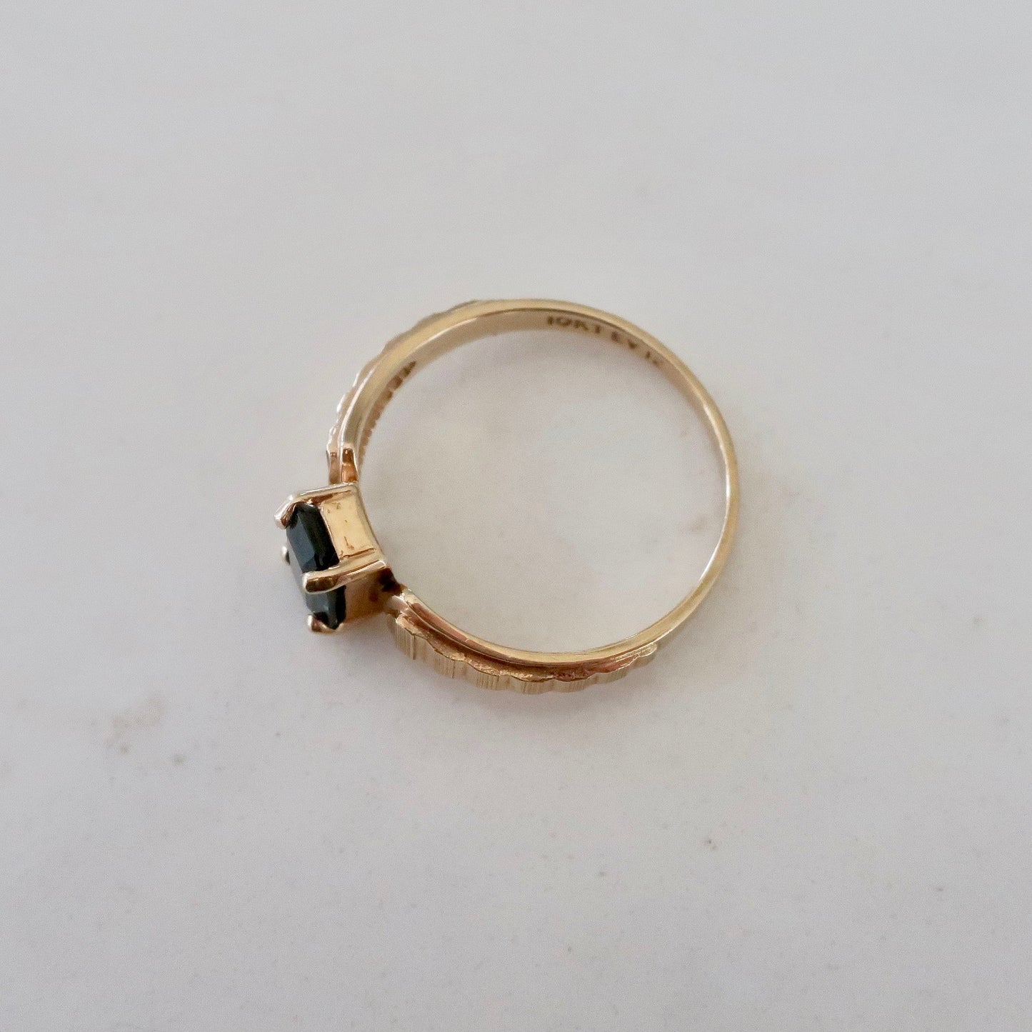 Vintage Deco Inspired Green Tourmaline Ring