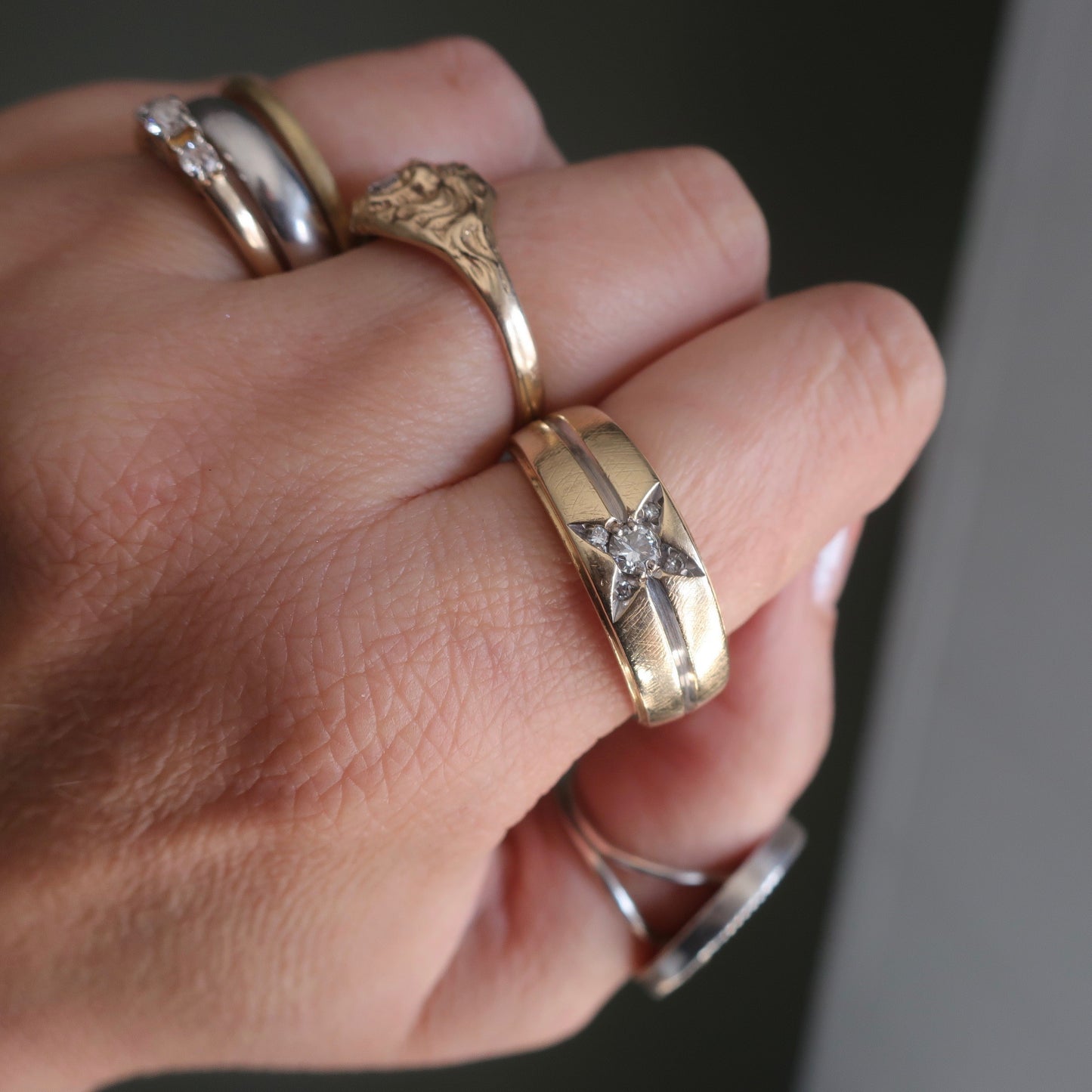 Vintage Mid Century Diamond Star Band