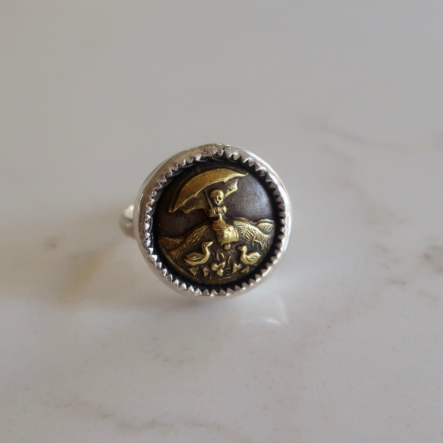 Antique Victorian Button Ring