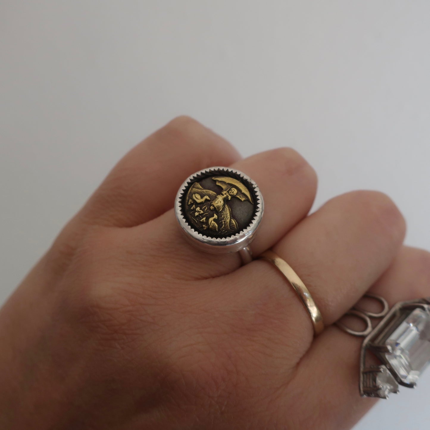 Antique Victorian Button Ring