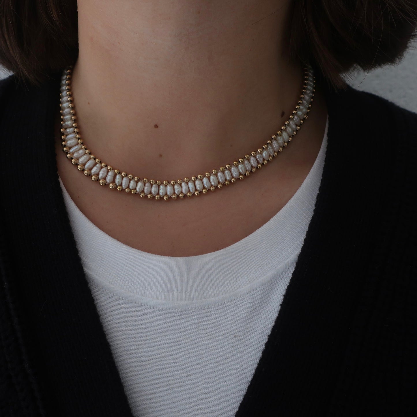 Vintage Fresh Water Pearl and 14kt Gold Necklace