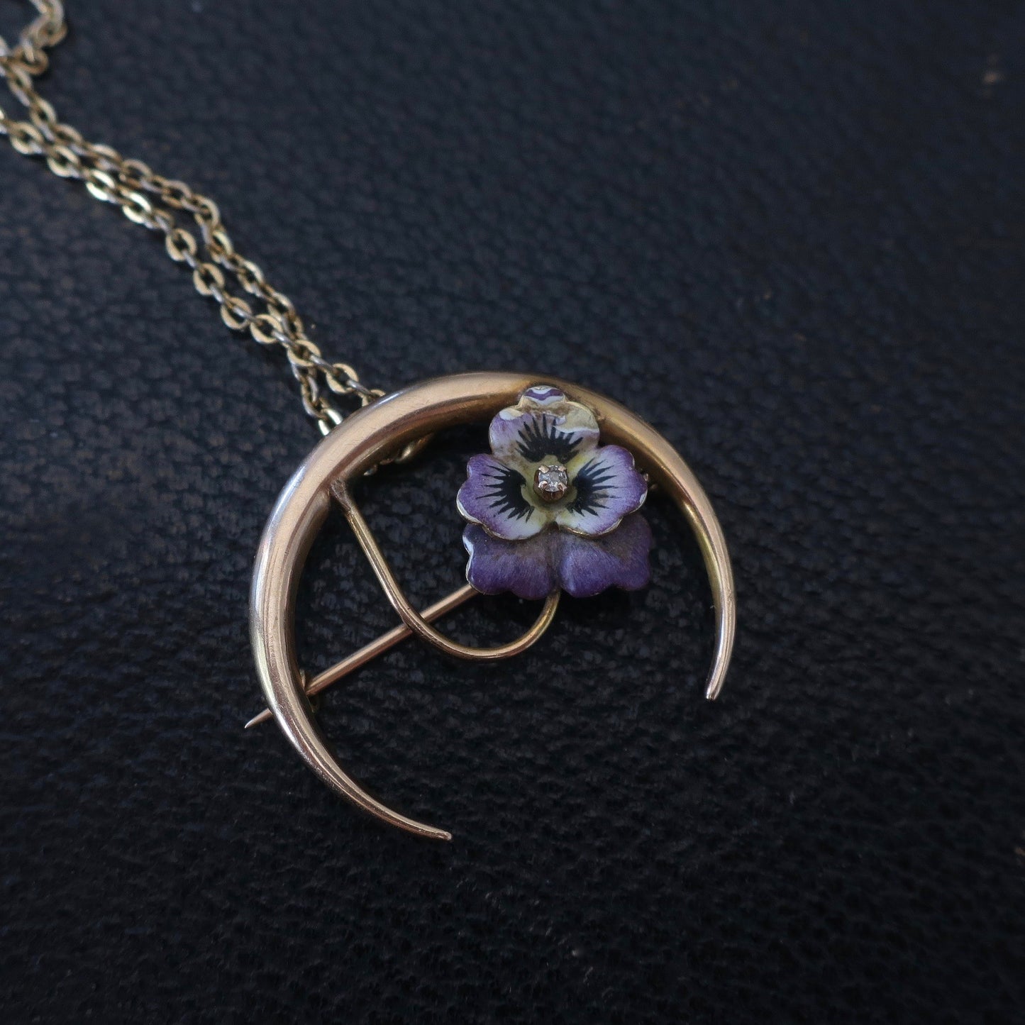 Antique Edwardian Moon Pendant