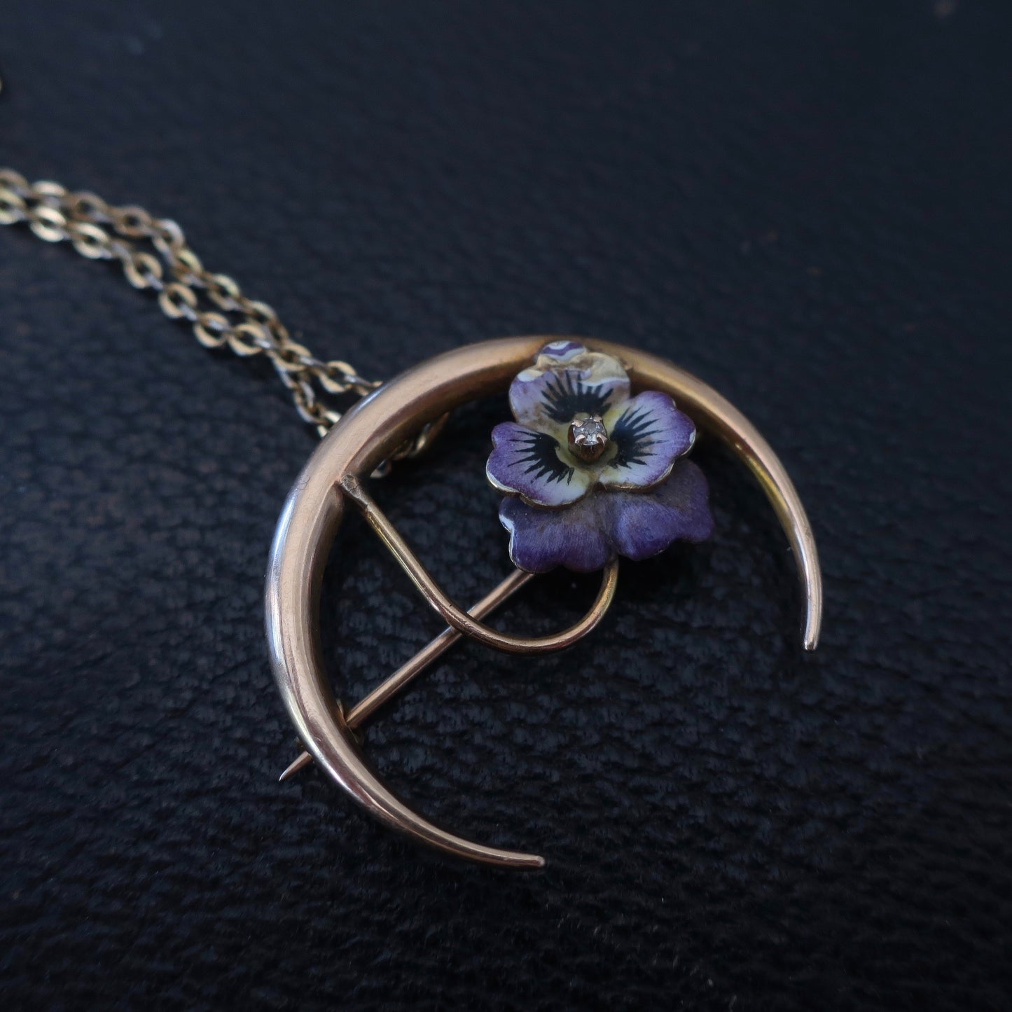Antique Edwardian Moon Pendant