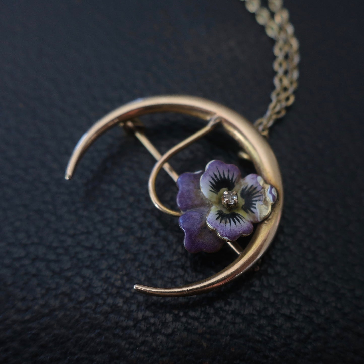 Antique Edwardian Moon Pendant