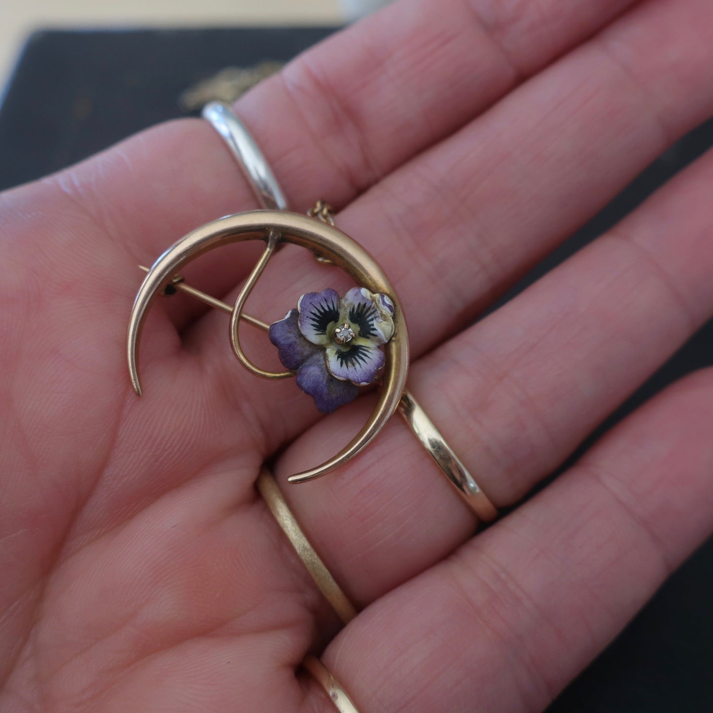 Antique Edwardian Moon Pendant