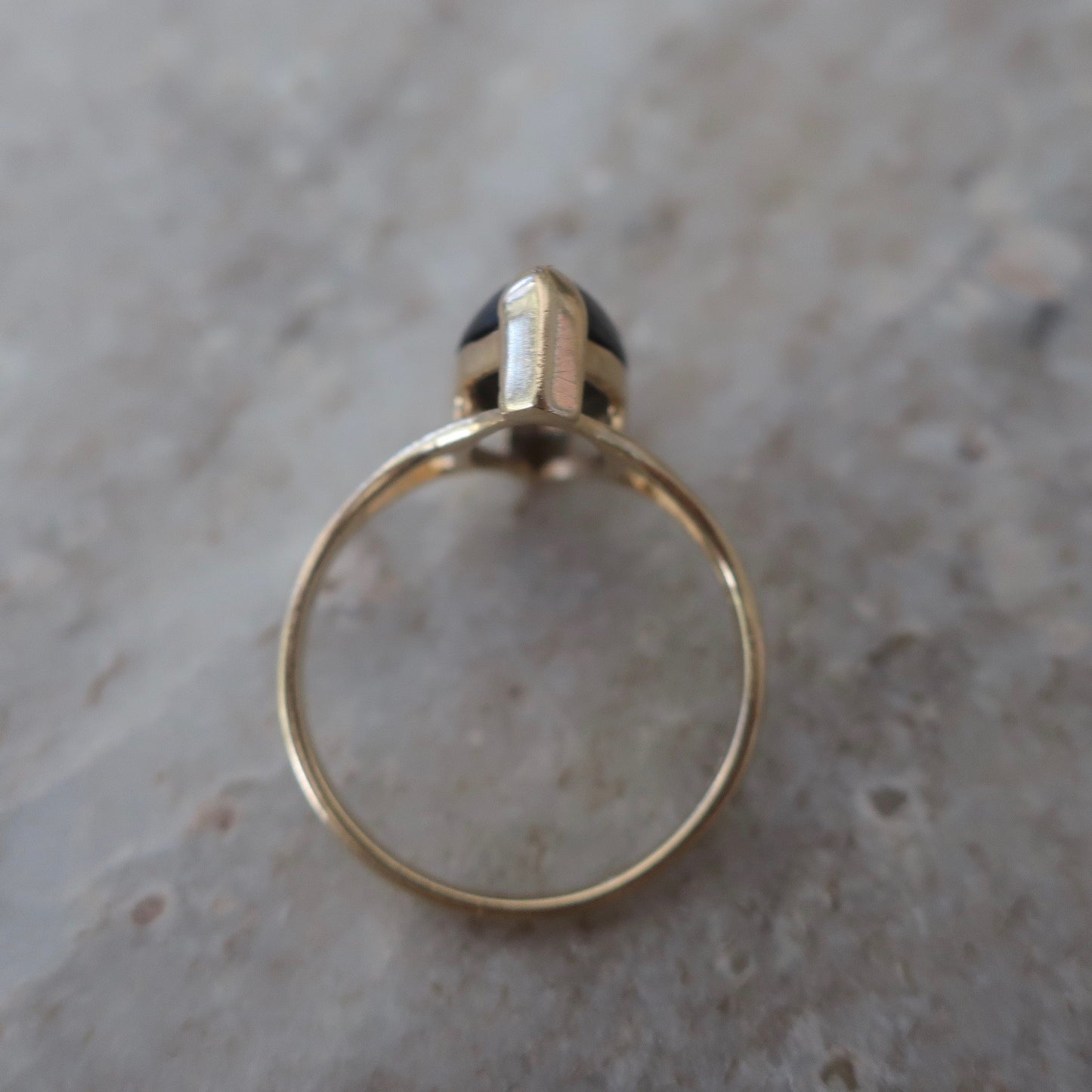 Vintage Black Stone Marquee Ring