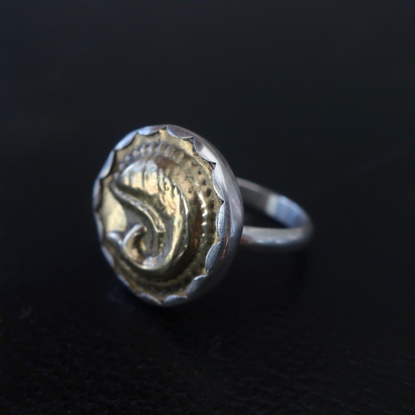 Custom Sterling Vintage Fish Ring