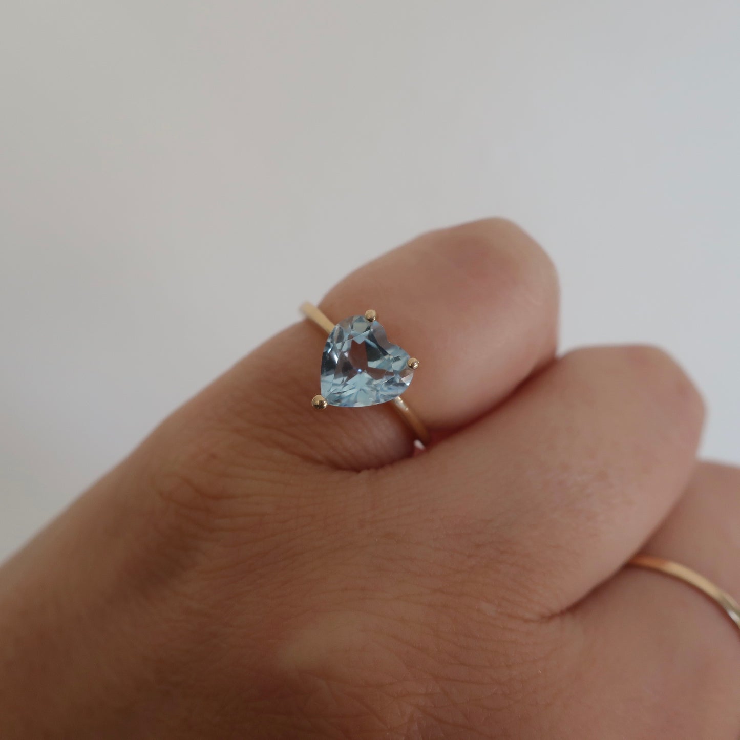 Vintage Blue Topaz Heart Ring
