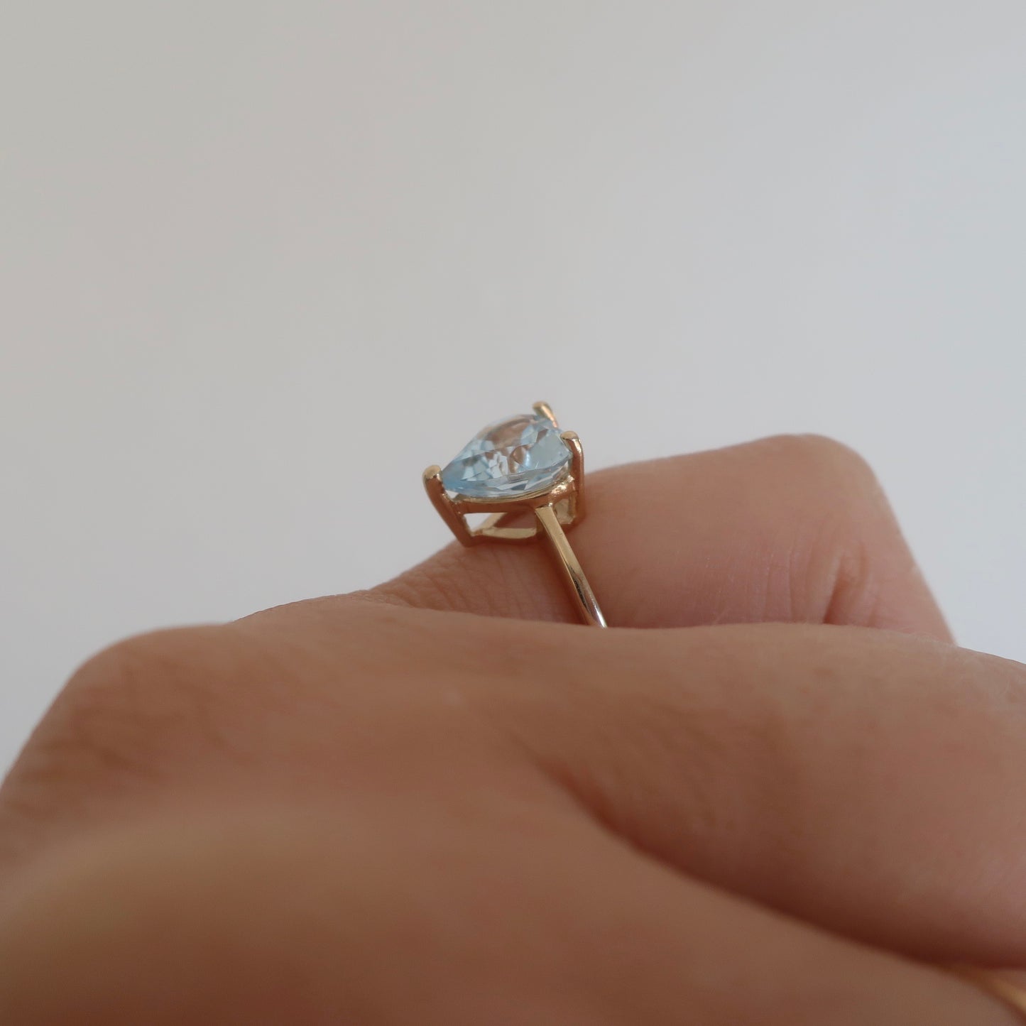 Vintage Blue Topaz Heart Ring
