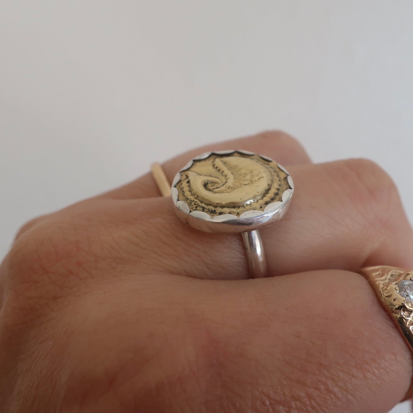 Custom Sterling Vintage Fish Ring