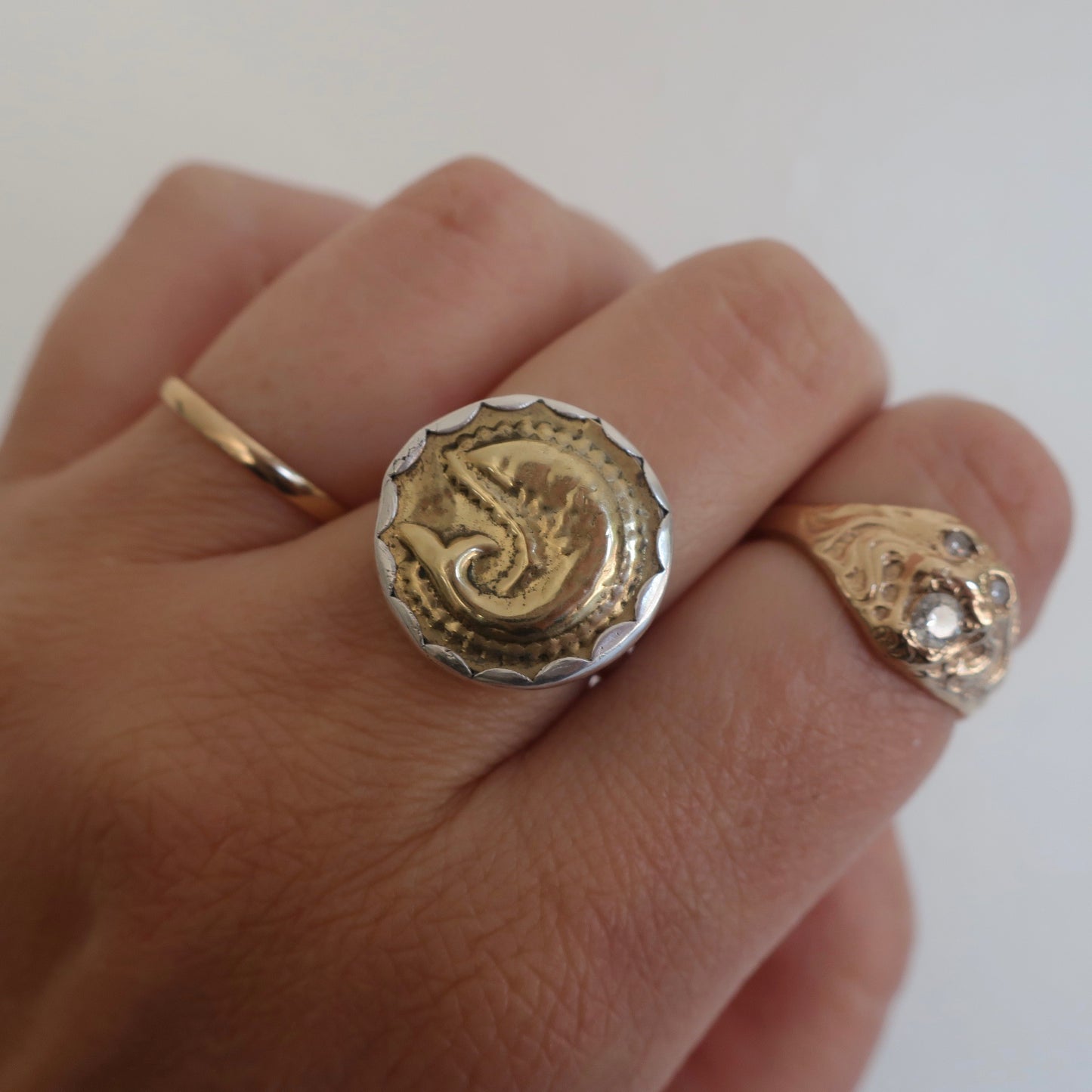 Custom Sterling Vintage Fish Ring