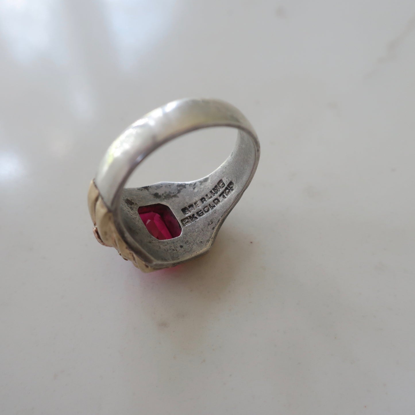 Vintage Unisex Ruby Statement Ring